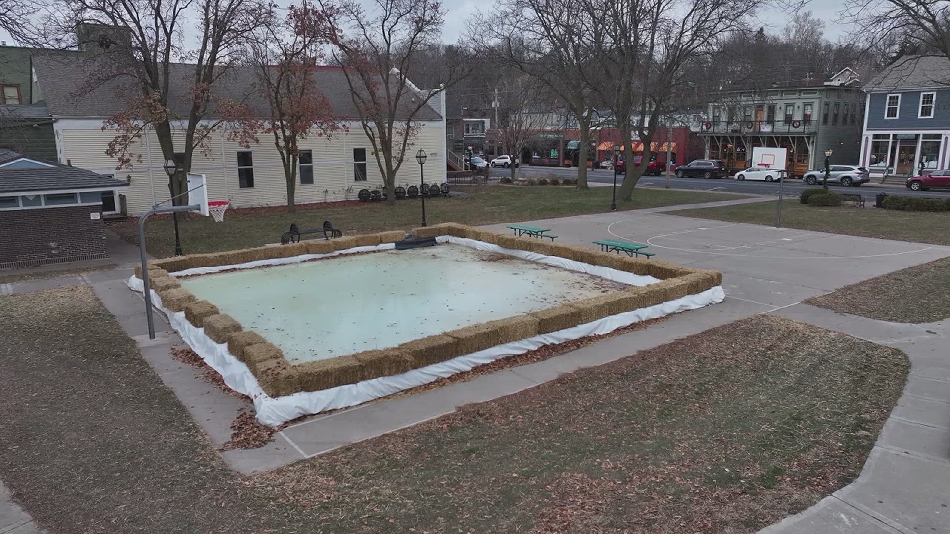 It's the first year the ice rink has been set up in the neighborhood, with the hopes of attracting more people to the area. 