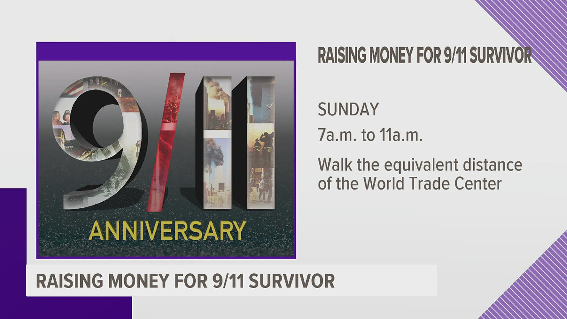 The fire service educational group is hosting a walk at Eldridge's Lancer Stadium, honoring the work of 9/11 firefighters and collecting donations for a survivor.