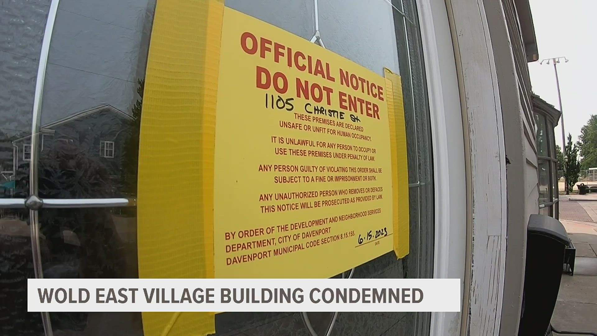 The building on 11th and Christie Street, run by the same owner of the collapsed building in downtown Davenport, is condemned just 10 days after News 8 covered it.