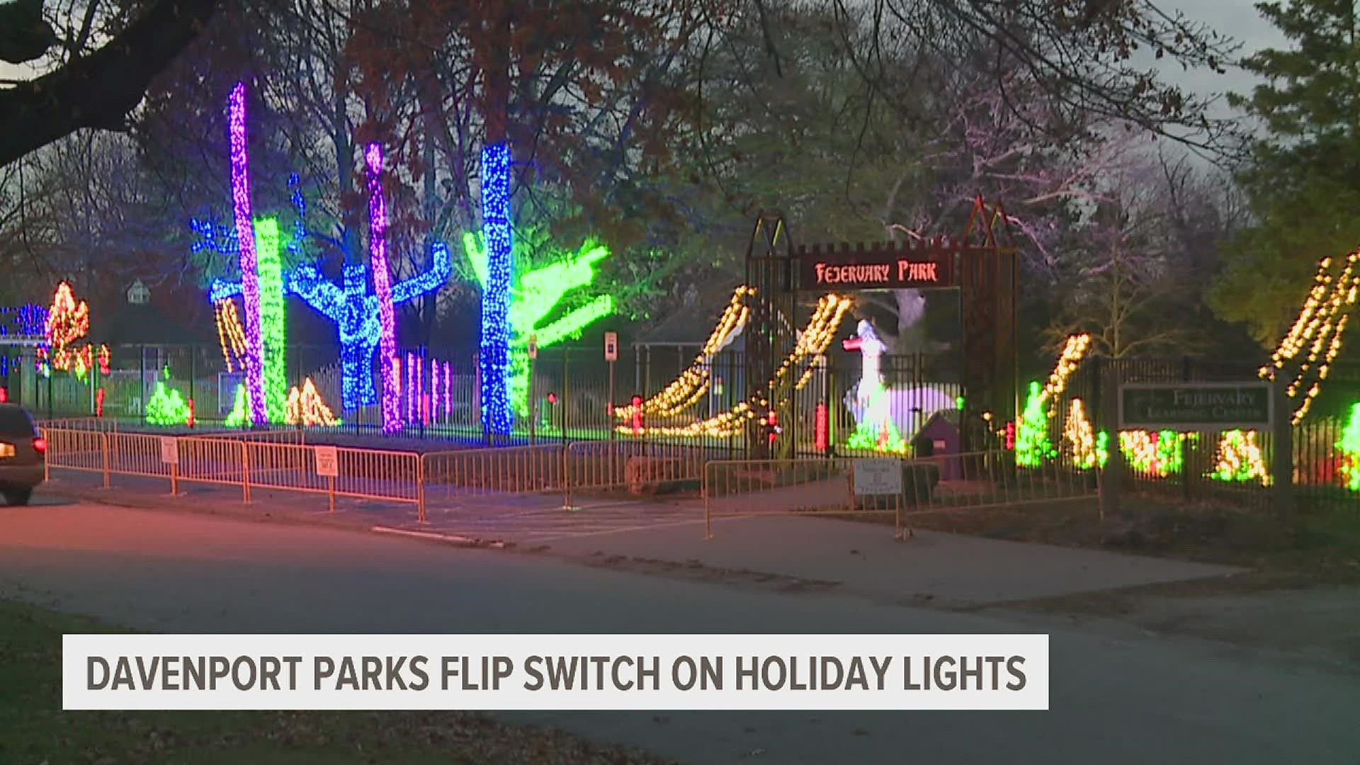 Fejervary Park's light display runs through Jan. 8, with shows every half-hour starting at 5 p.m. VanderVeer Park's decorations are up until Jan. 13.