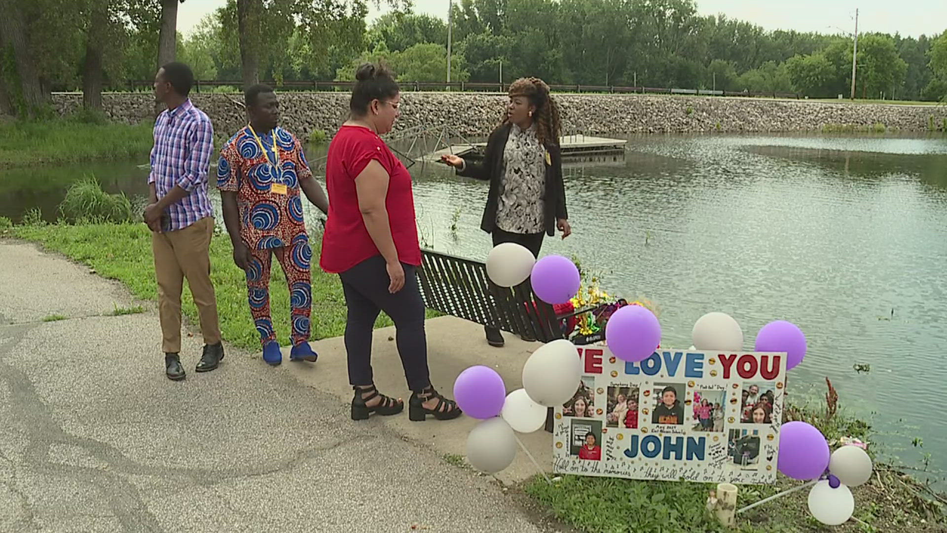 10-year-old John Moo drowned in the lake on Monday.