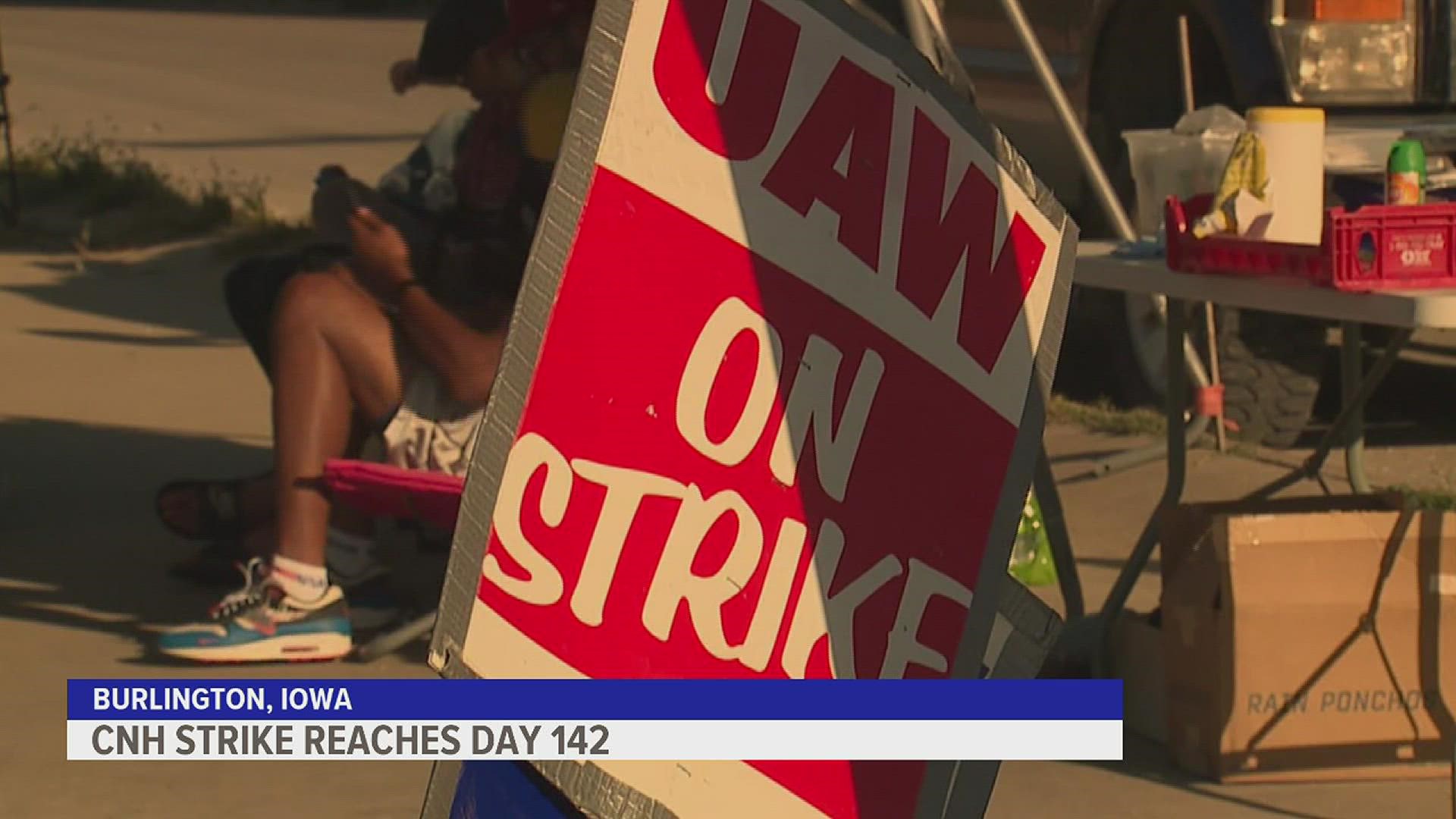 More than 1,000 members of the United Auto Workers union at CNH plants in Burlington and Wisconsin have been on strike since May 2.