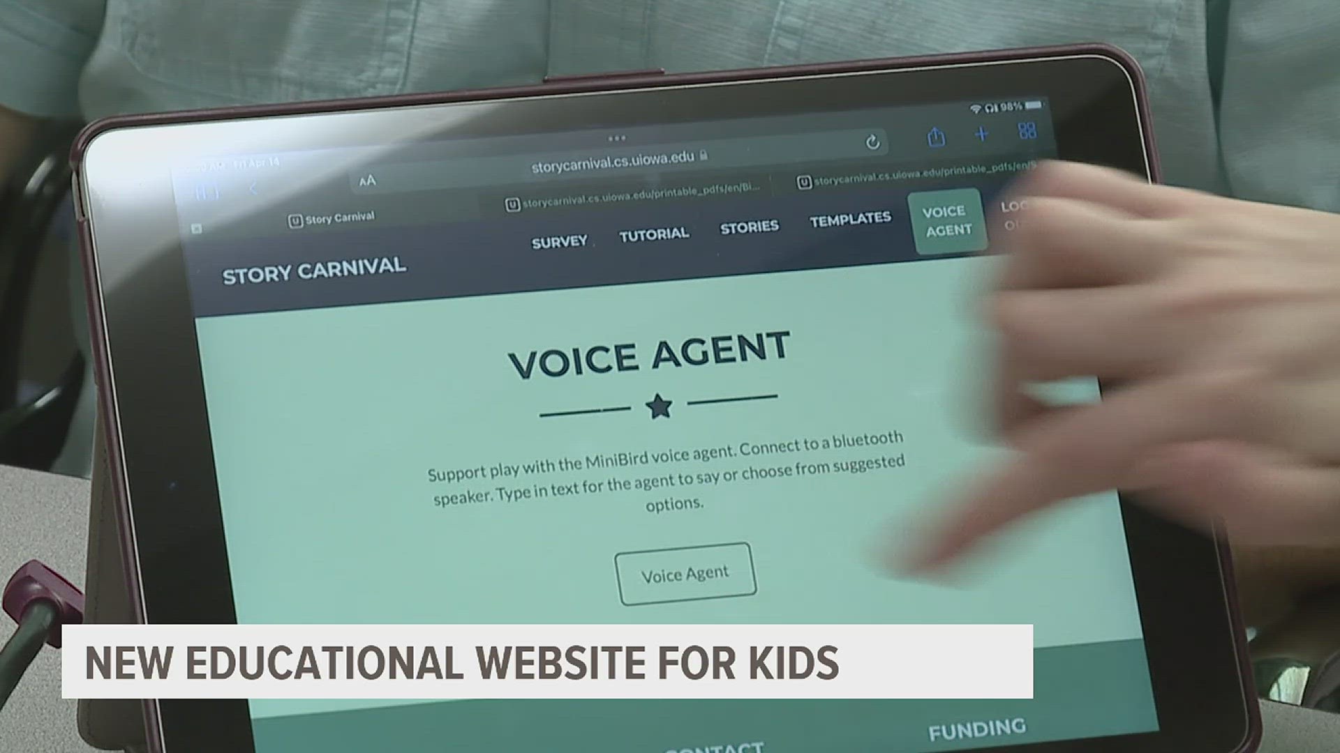 The team from the University of Iowa created a web-based activity platform for kids to collaborate with each other while still looking at a screen.