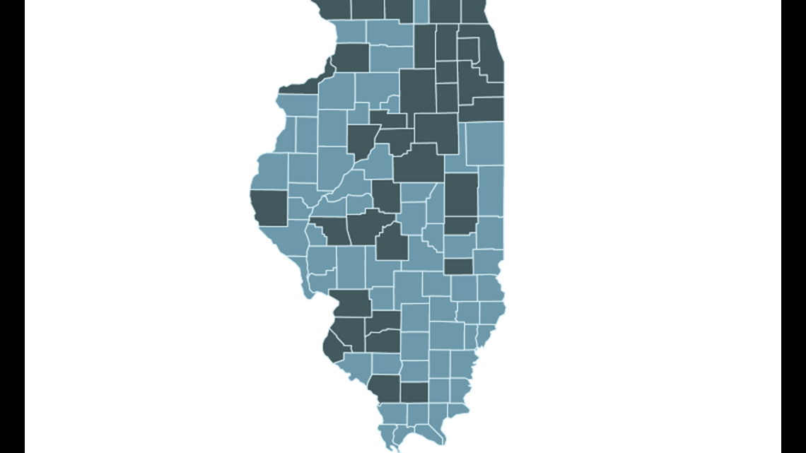 Realtime data Illinois COVID19 cases by county