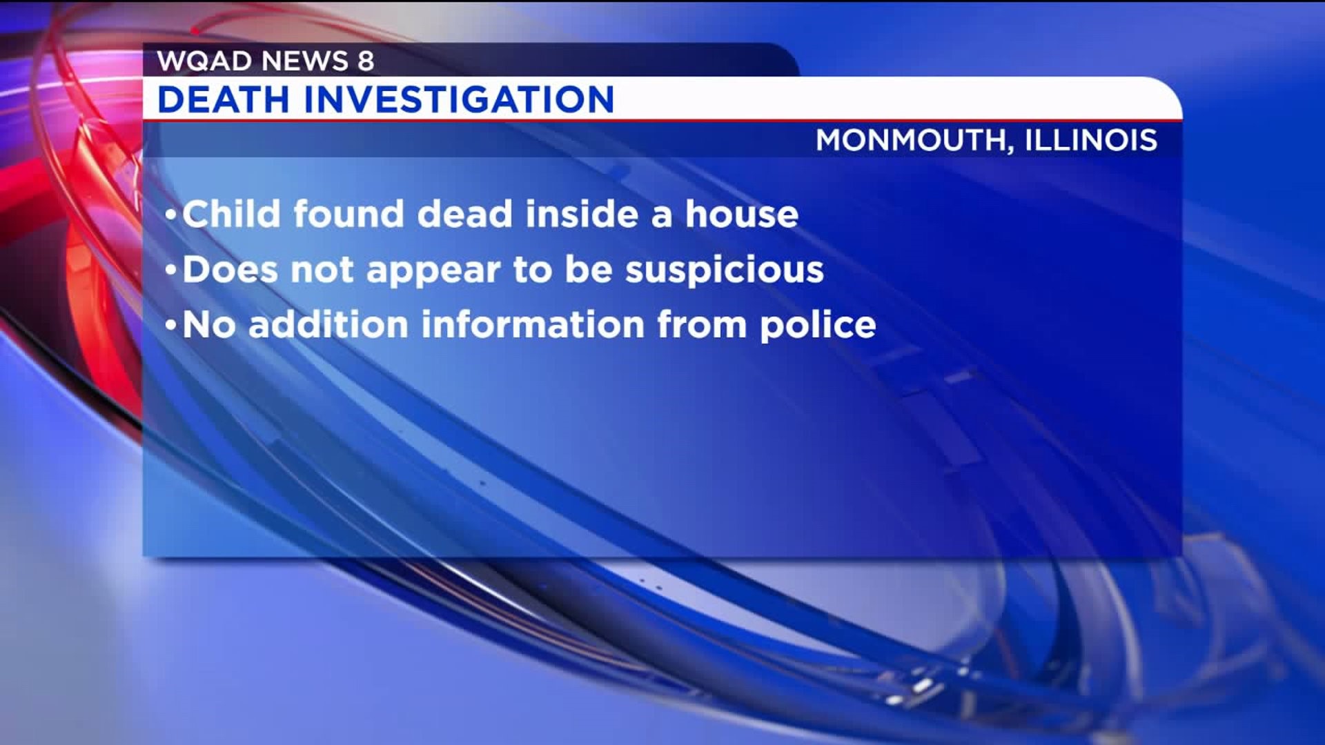 Child reported dead at a home in Monmouth