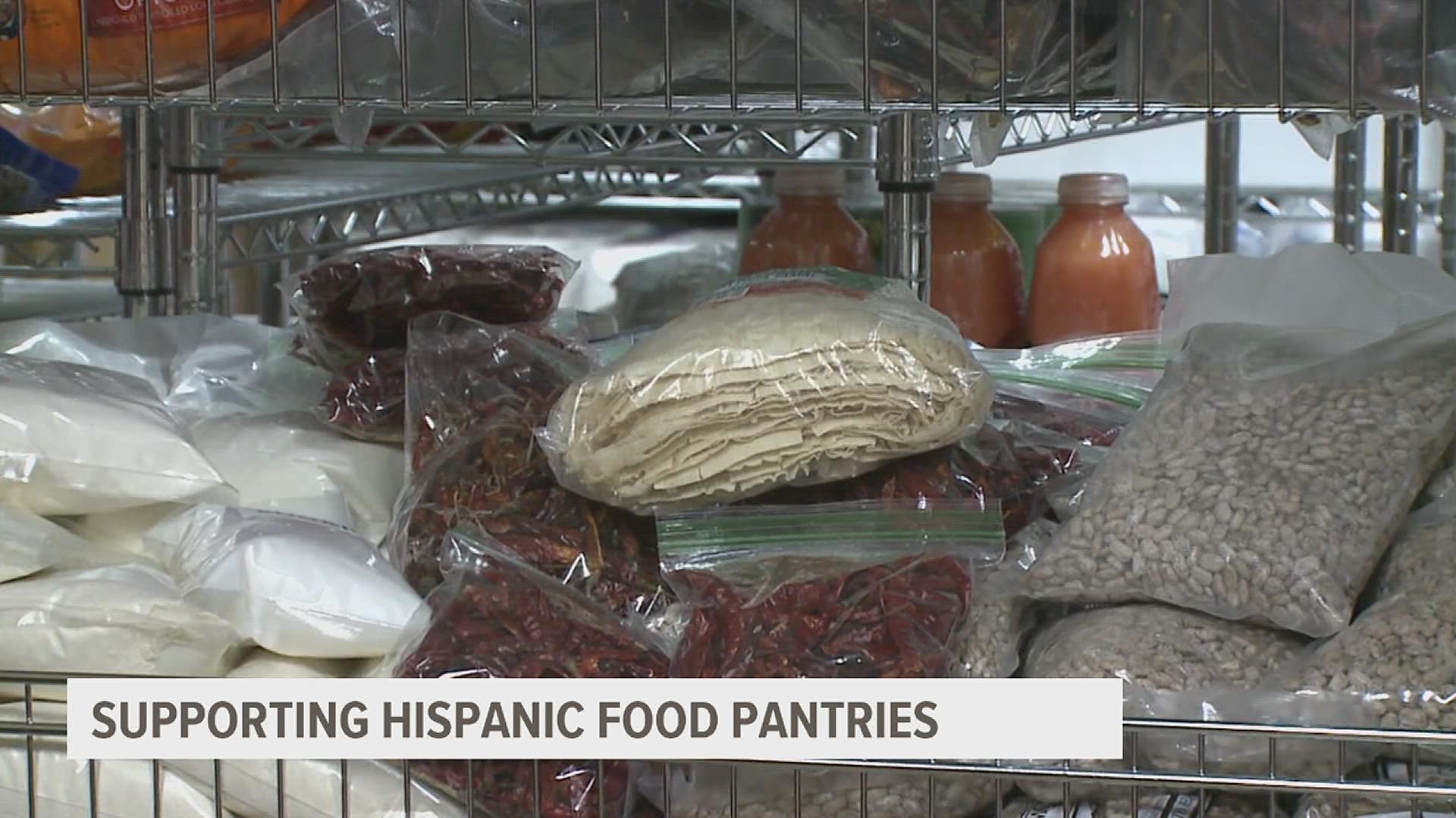 Baskets full of Hispanic ingredients, which can be hard to get, were handed out to help those in need.