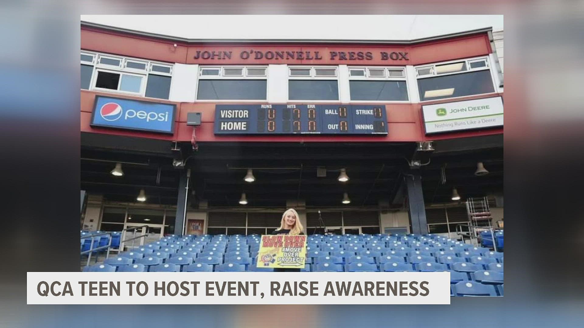Fifteen-year-old Lucy Kuelper is inviting the public to Modern Woodmen Park Tuesday night as she hosts a night to call attention to Illinois' move-over law.
