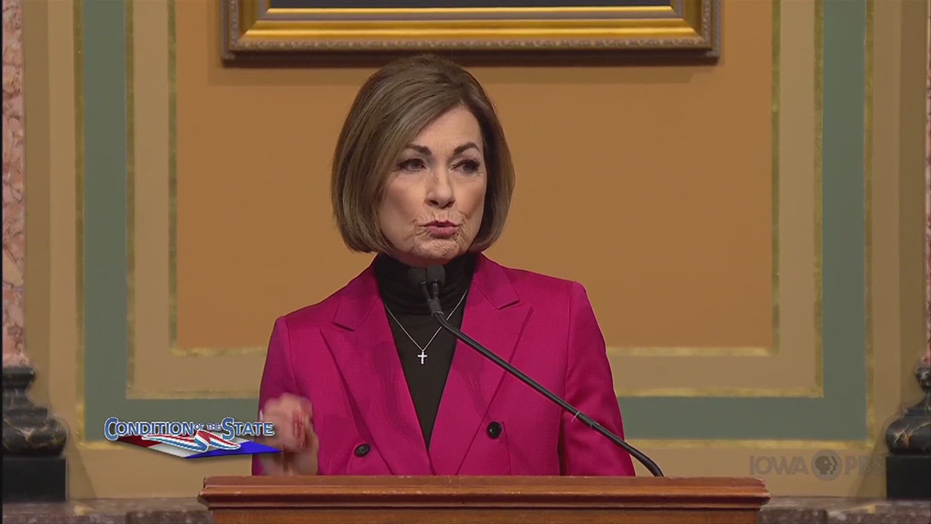 Iowa Gov. Kim Reynolds delivers her 2025 Condition of the State address ...