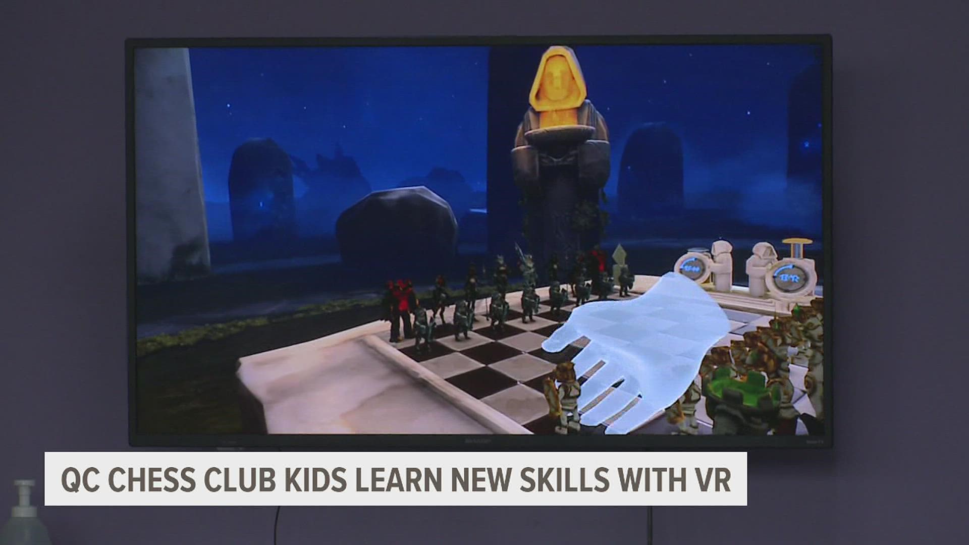 The students design and create their own chess board and pieces and then use VR technology to play against each other.