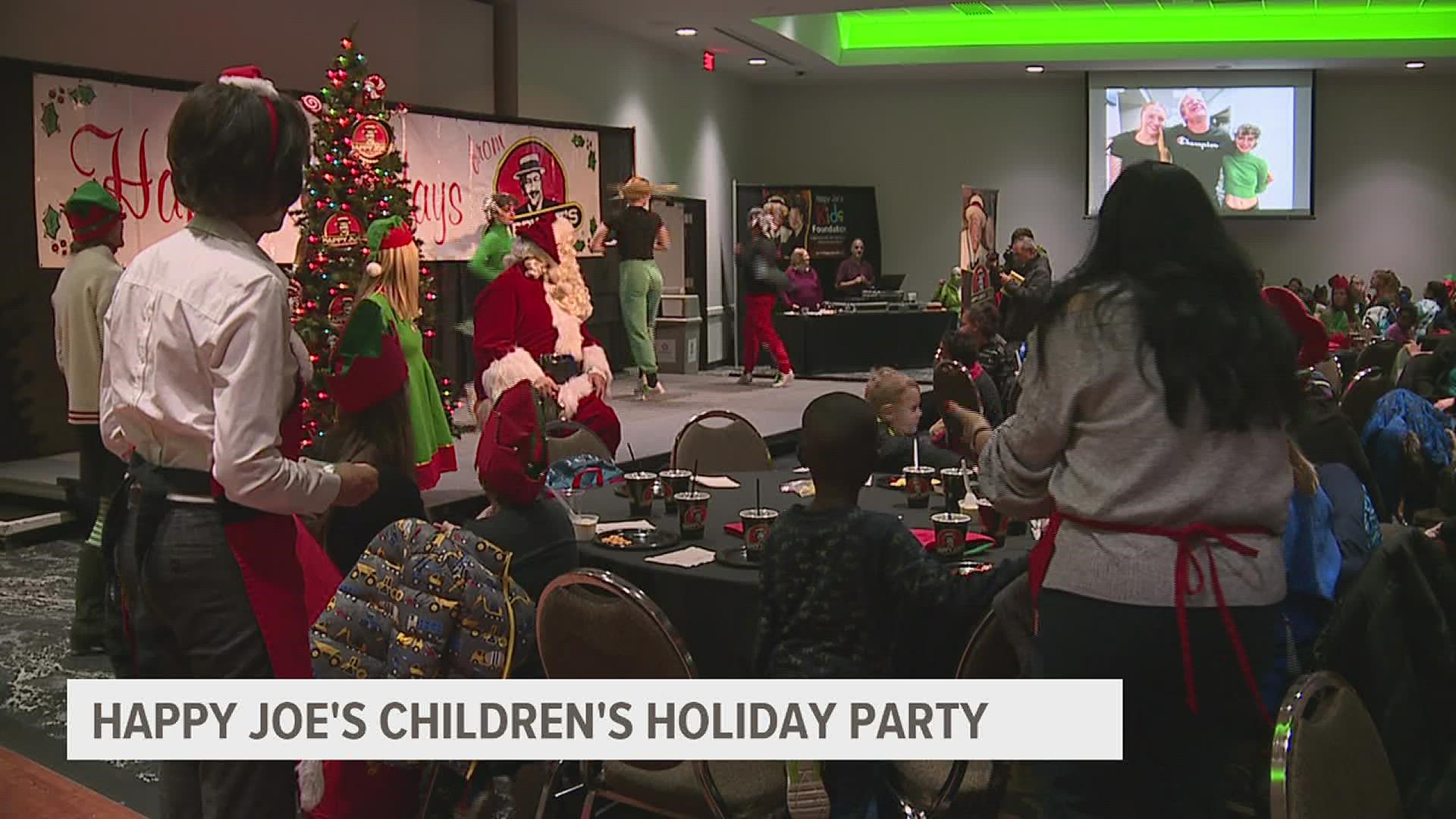 Around 1,500 kids with special needs were treated to ice cream and pizza with the return of Happy Joe's annual holiday party at the Vibrant Arena.