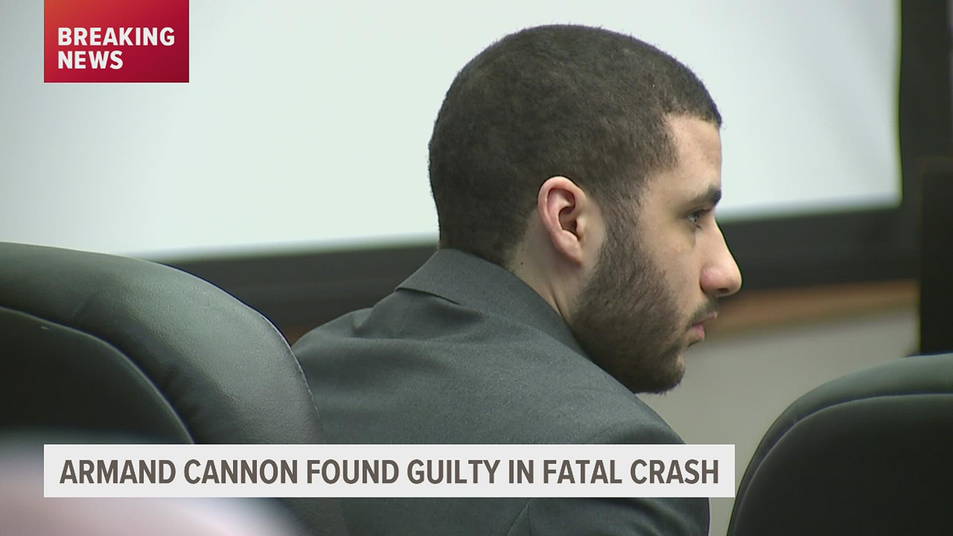 A jury declared Armand Cannon guilty Friday on all counts in connection to the 2019 crash that killed Tammy Loos.