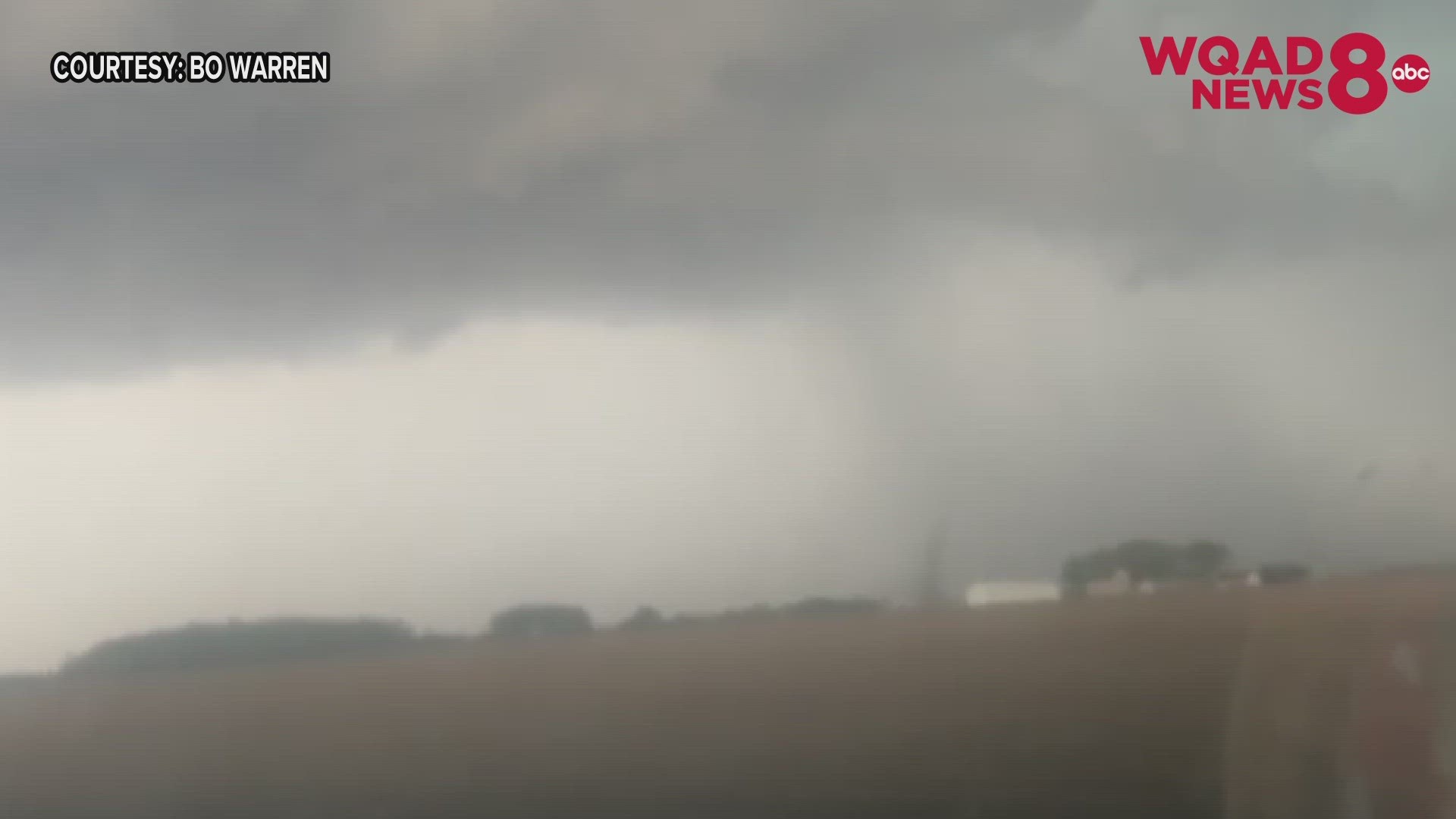 A landspout tornado touches down near Yorktown, Illinois on Sunday, May 7, 2023