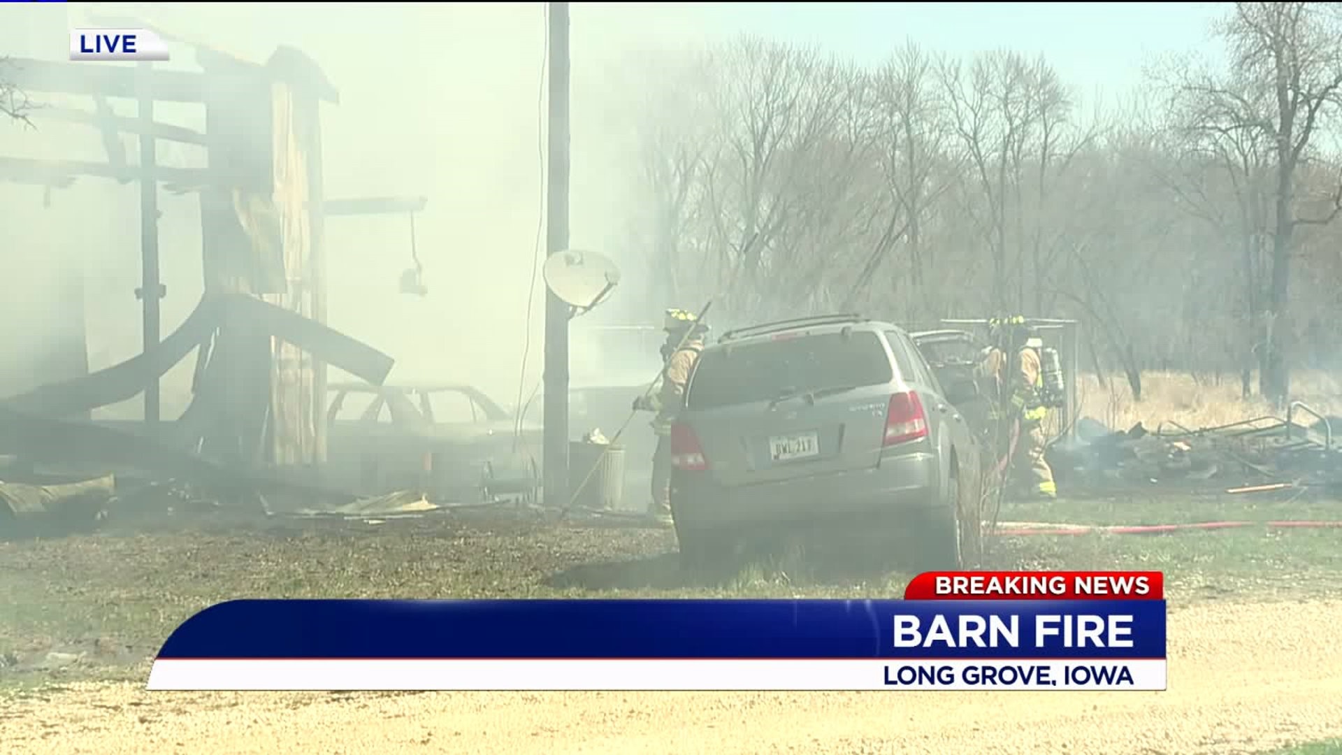 Barn fire in Long Grove