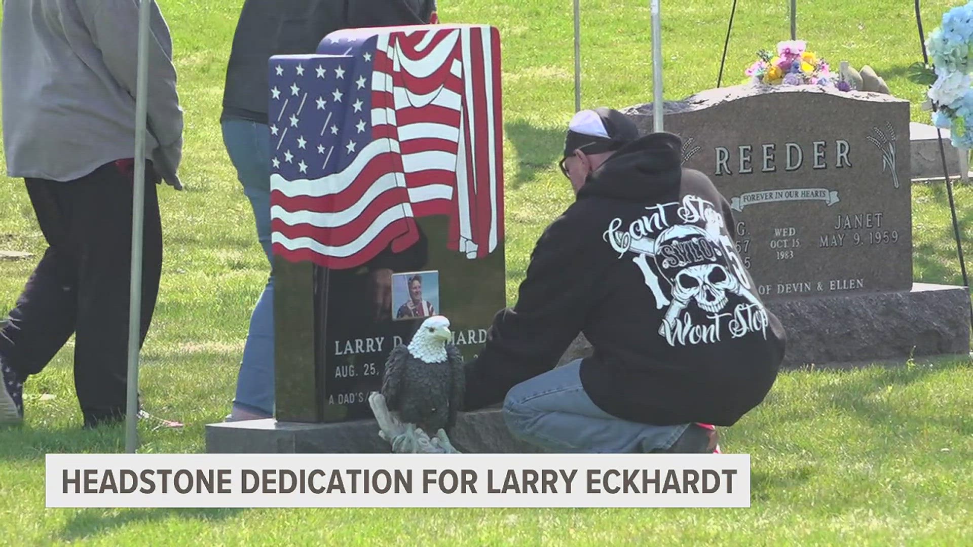 Eckhardt was known for placing hundreds of American flags at the funerals of fallen soldiers and first responders.