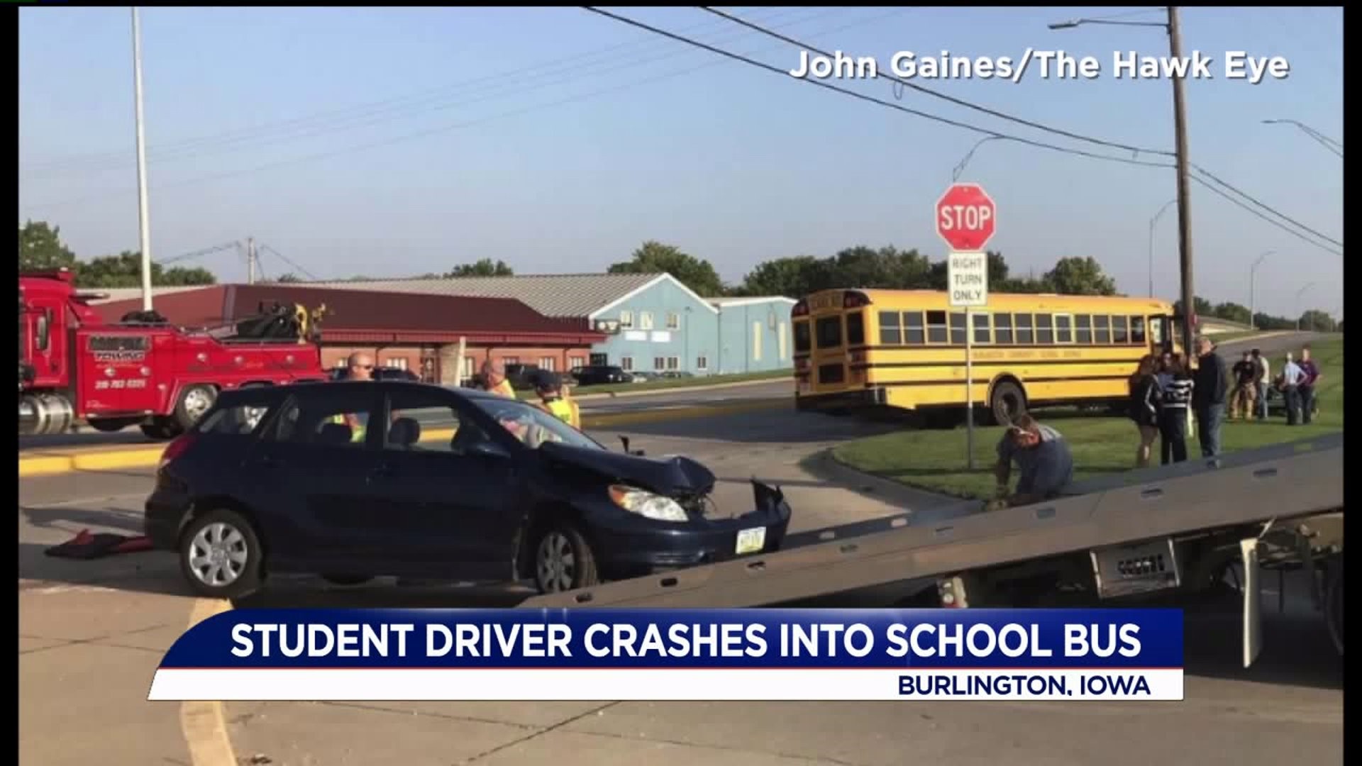 Student Driver Crashes Into School Bus
