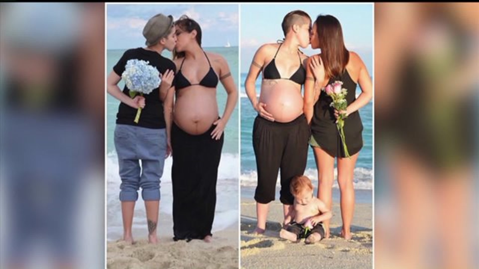 Pregnant mom couple go lesbian
