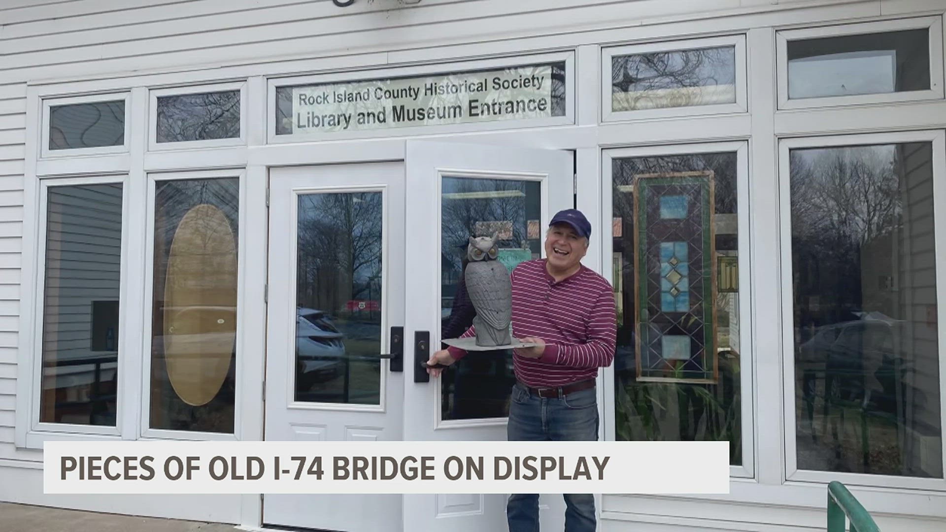 The Historical Society was given a piece of the green eastbound bridge as well as a statue of an owl that was used to deter birds from perching on the structure.