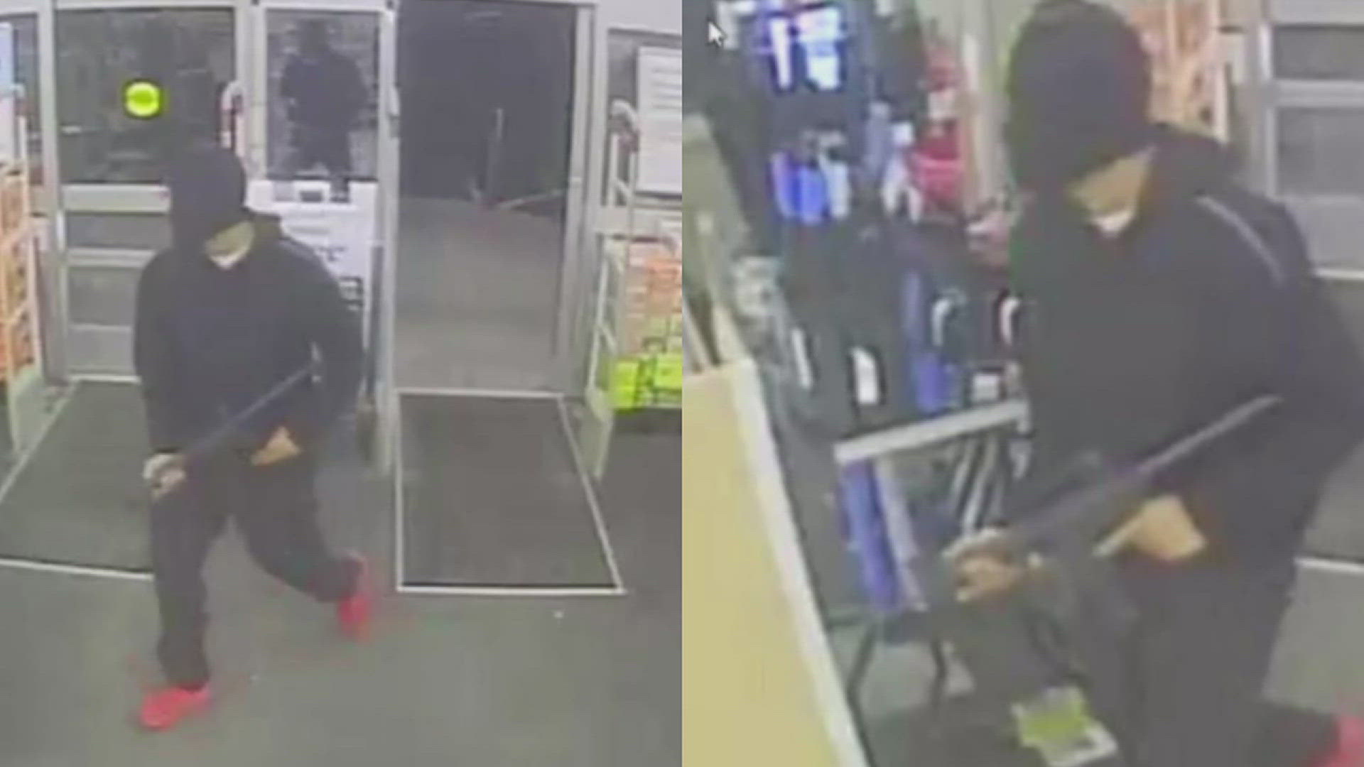 Milan police have released descriptions and images of two suspects who displayed an AR-style rifle during a May 12 armed robbery at Walgreens.
