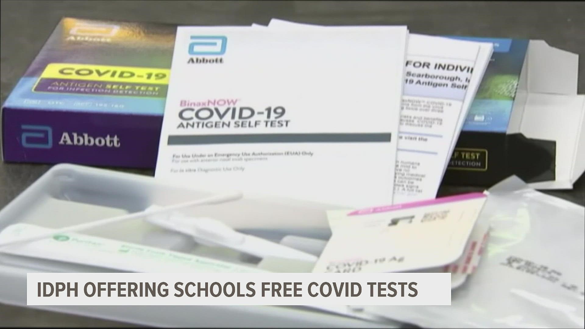 Free COVID-19 tests available for Illinois public schools