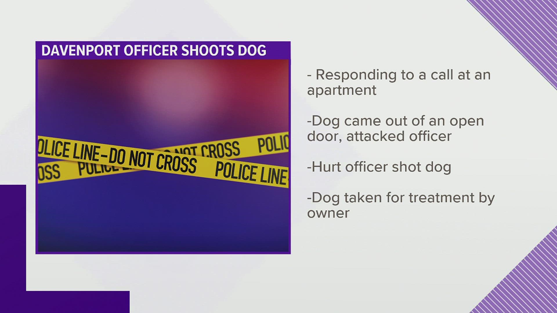 Police said a dog came out of the apartment in question, and started attacking the responding officer.