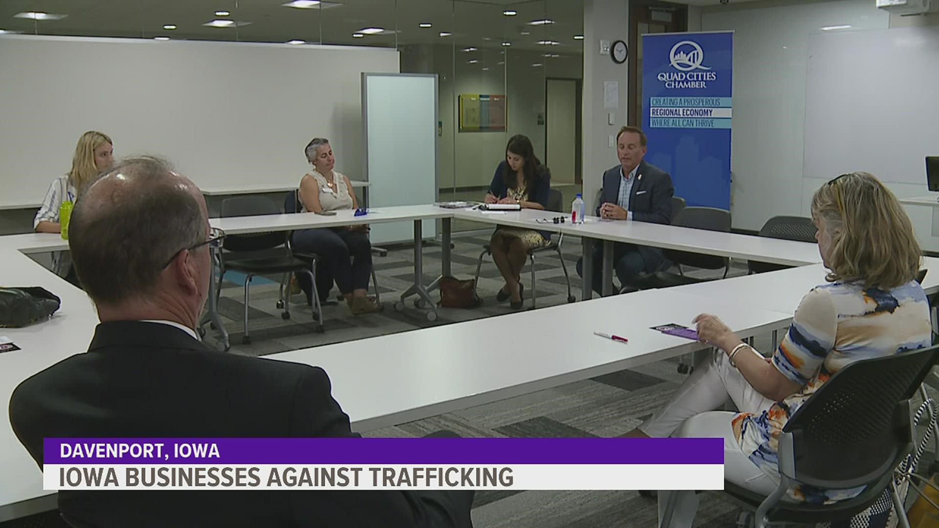 The program, which is supported by 550 businesses across Iowa, teaches businesses how to notice the signs of human trafficking and what they can do about it.