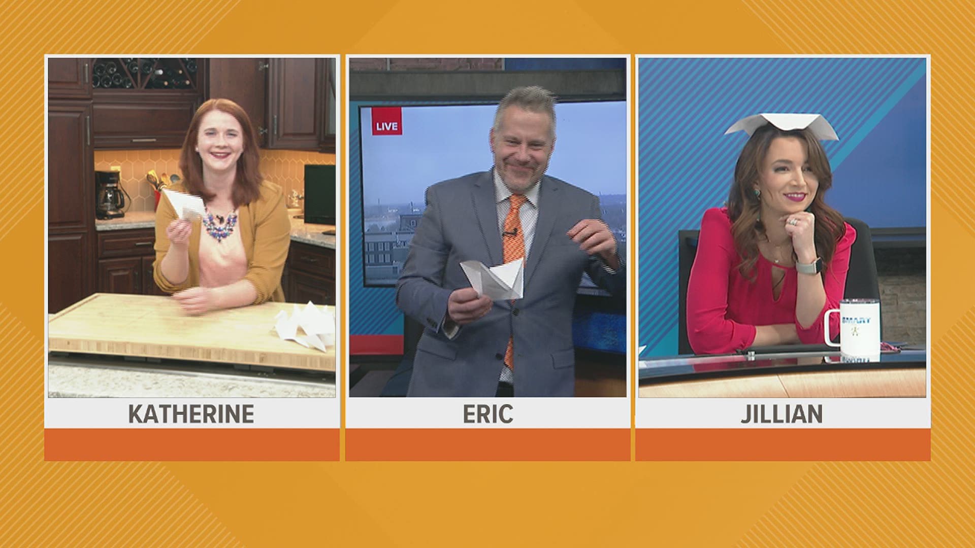 The Good Morning Quad Cities team takes on folding paper footballs,