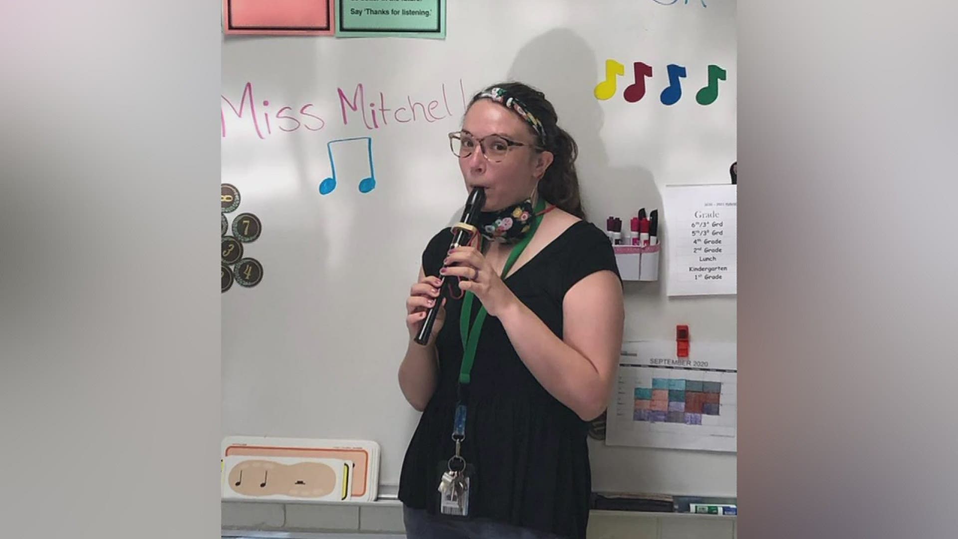 Annie Huston won a grant, allowing each of her 4th, 5th and 6th grade students to have their own recorder for the year, as they navigate hybrid learning.