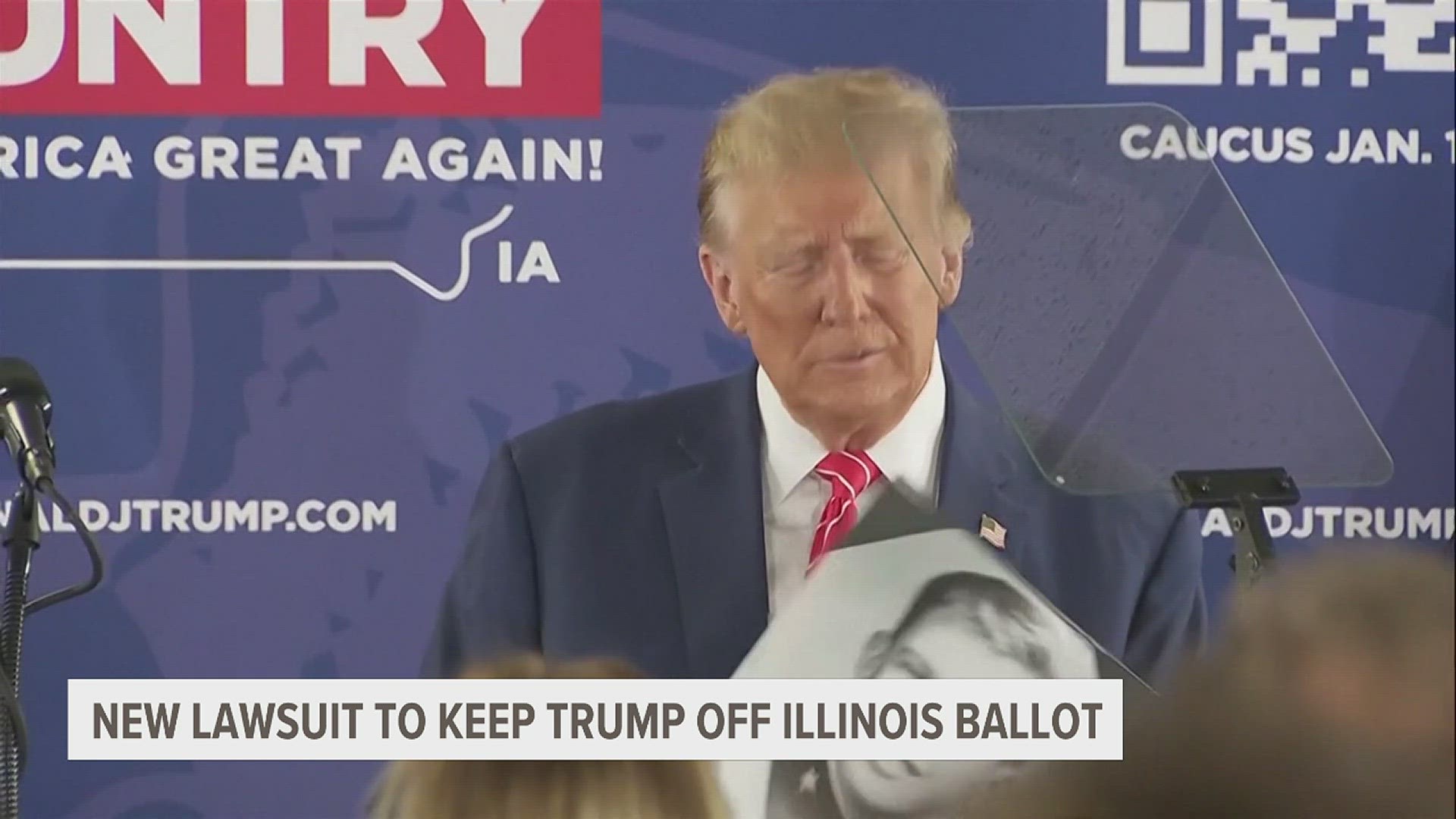 The group filed a lawsuit in a Cook County circuit court Tuesday, hours after Illinois' election board voted to keep Trump on the March 19 ballot.