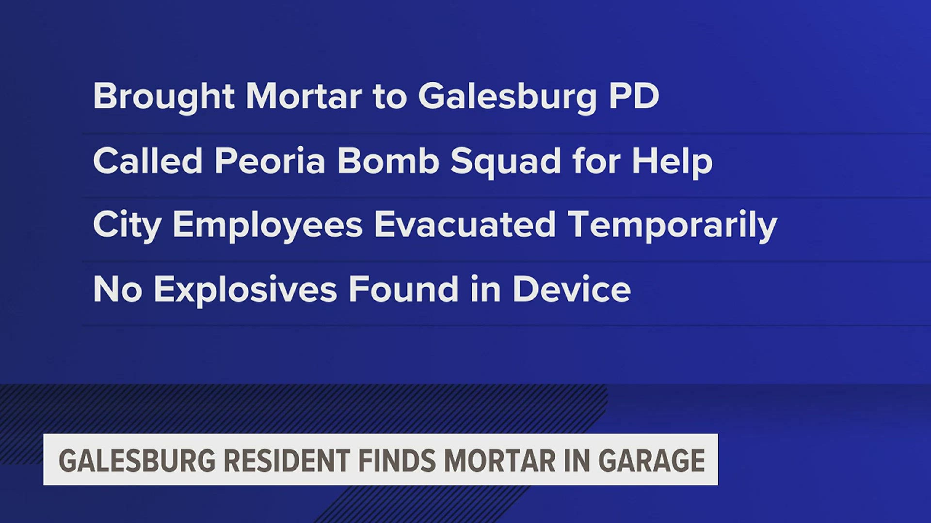 According to police, a bomb squad was brought in to safely discard the mortar, but no explosive material was found inside.