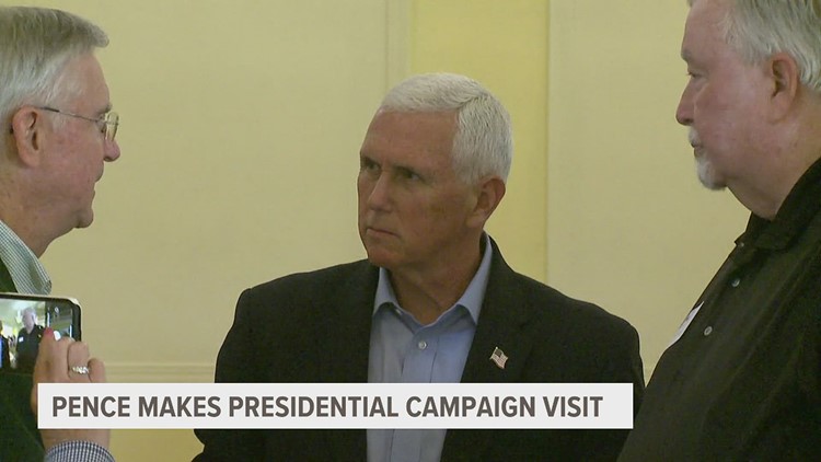 'We're going to work everyday to earn your support' | Former vice president, current presidential candidate Mike Pence visits Davenport