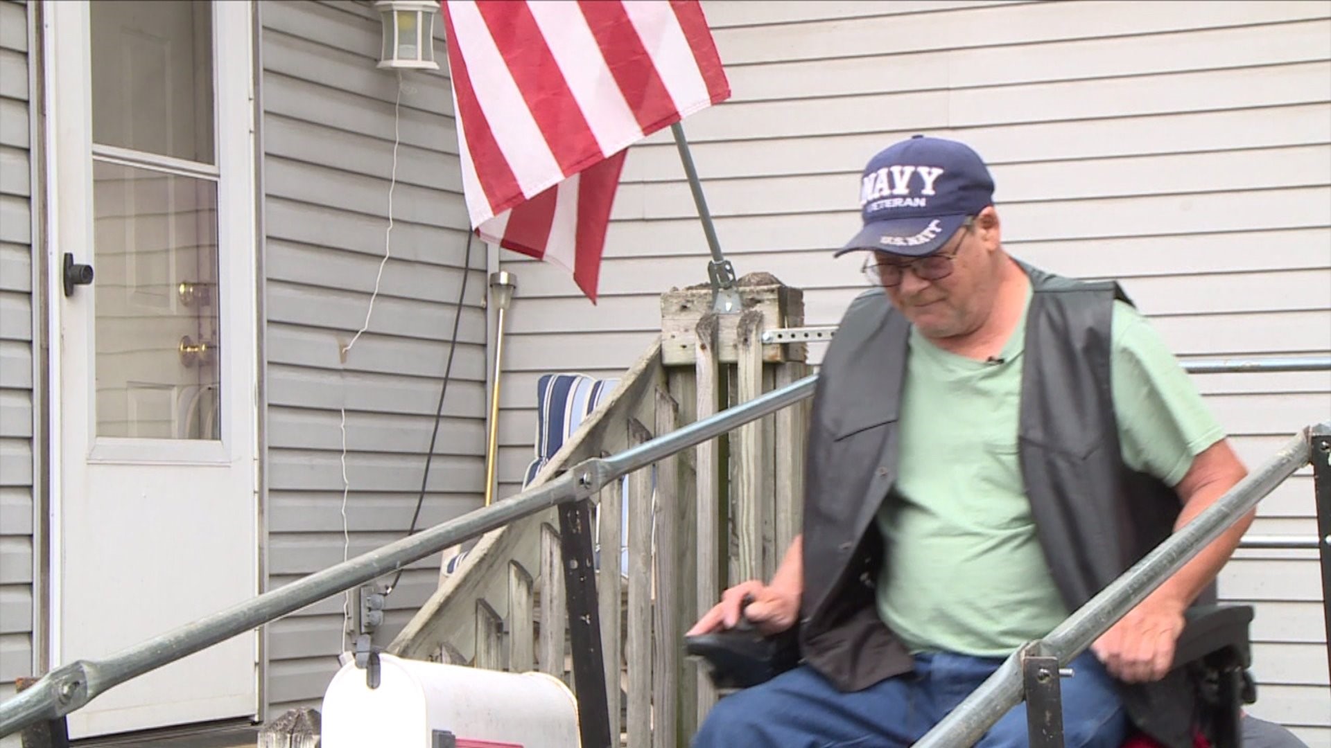 Veterans help veteran install new wheelchair ramp