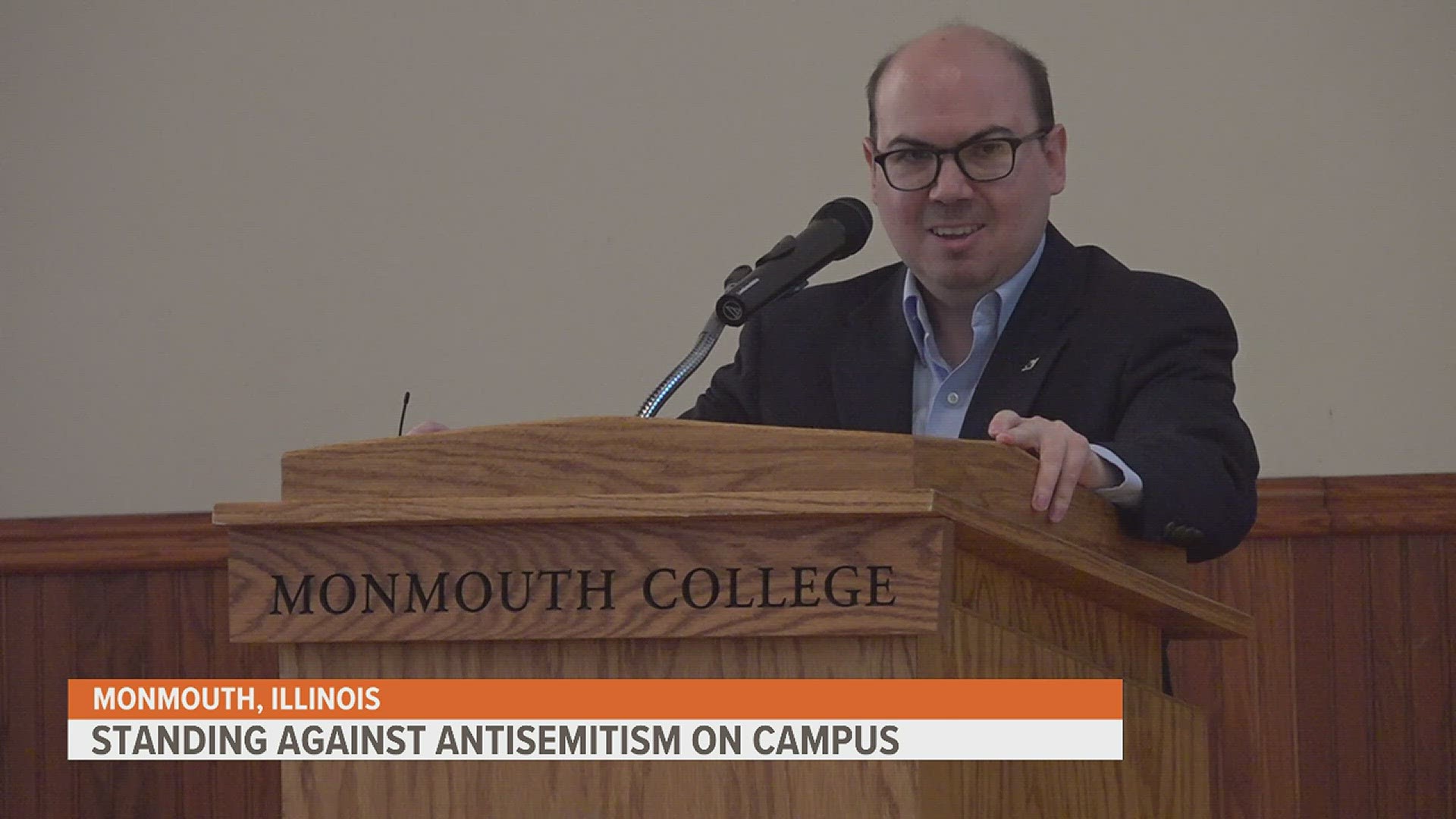 A Monmouth College fraternity invited a guest speaker to discuss the roots of antisemitism in the US.