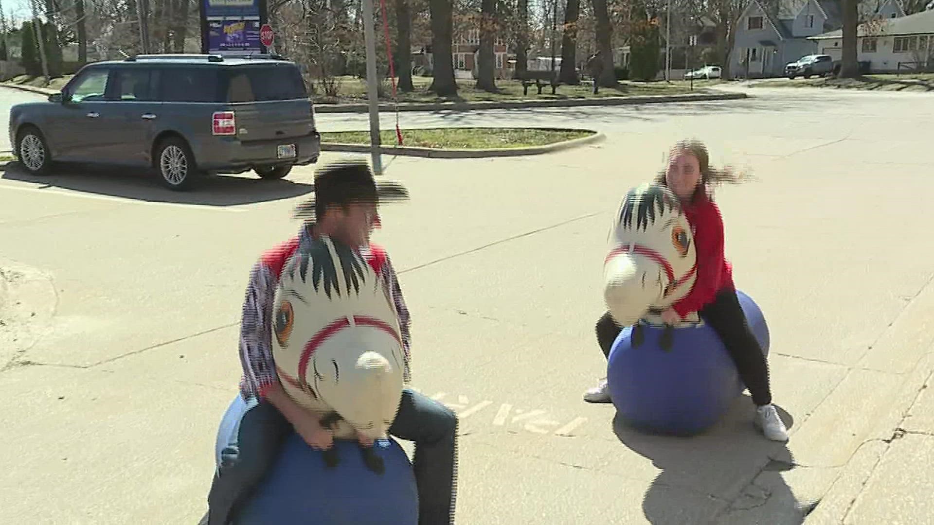 Morgan Strackbein races a rodeo clown with the World's Toughest Rodeo. See more at the rodeo April 2-3 at the TaxSlayer Center.