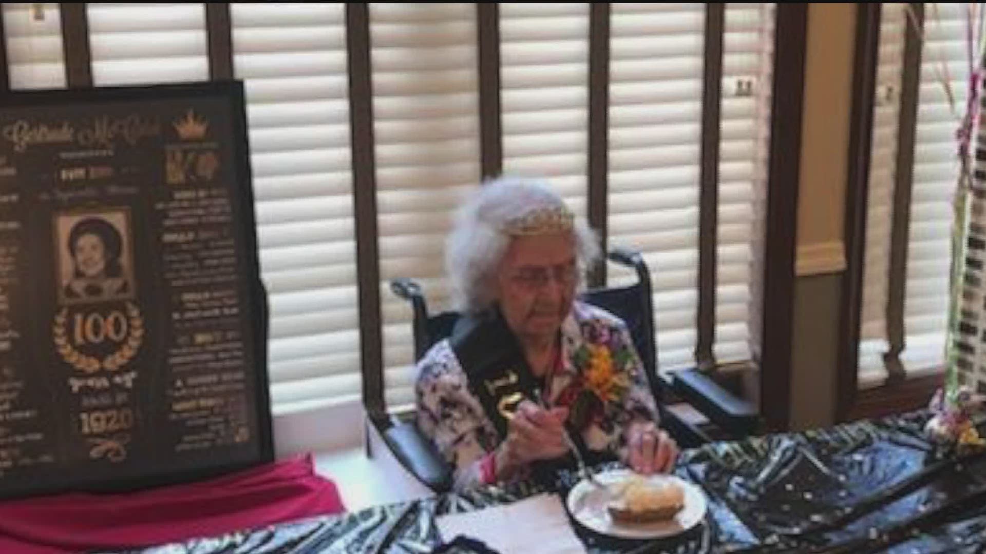 Gertrude "Trudy" McCord celebrated her 100th birthday.