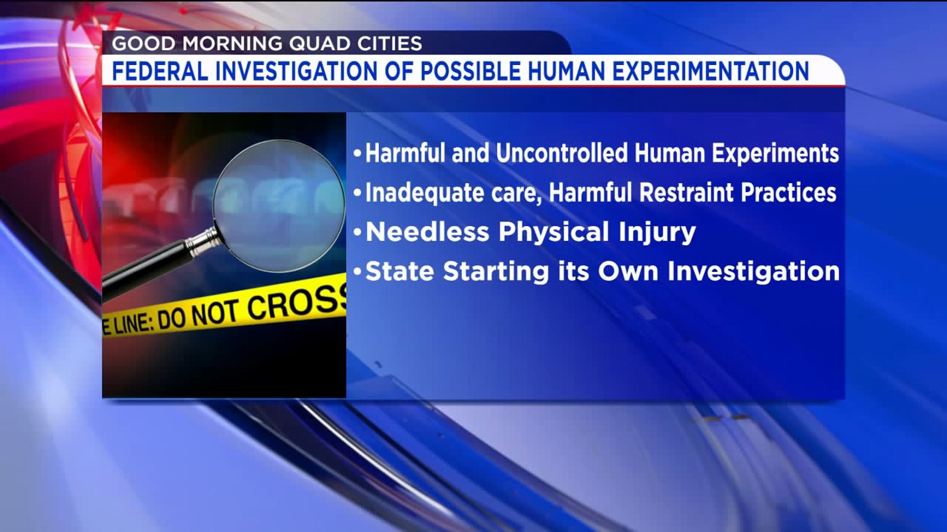 Iowa facility being investigated for possible human experimentation