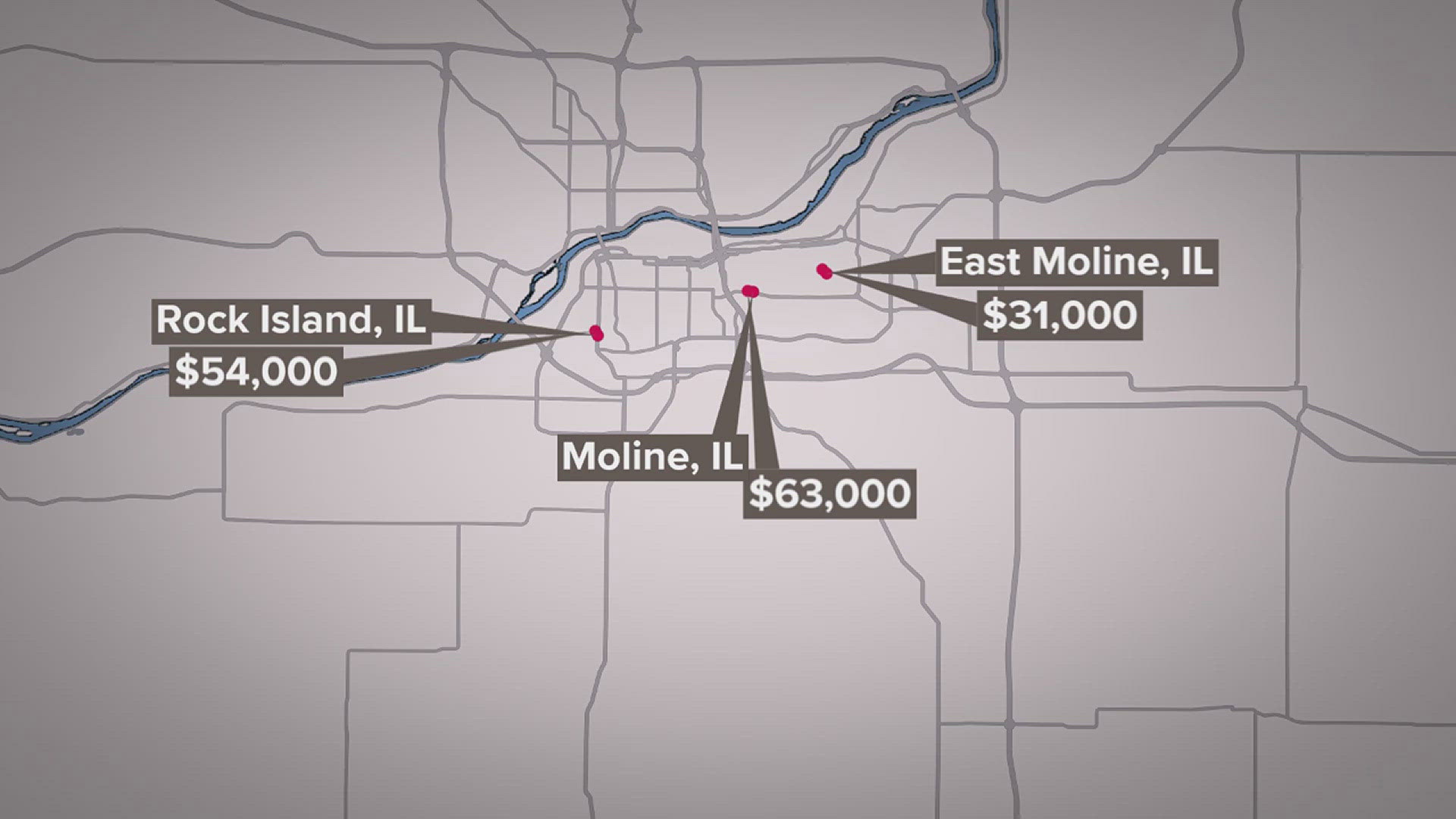 Moline will receive over $63,000, and East Moline will be getting over $31,000.