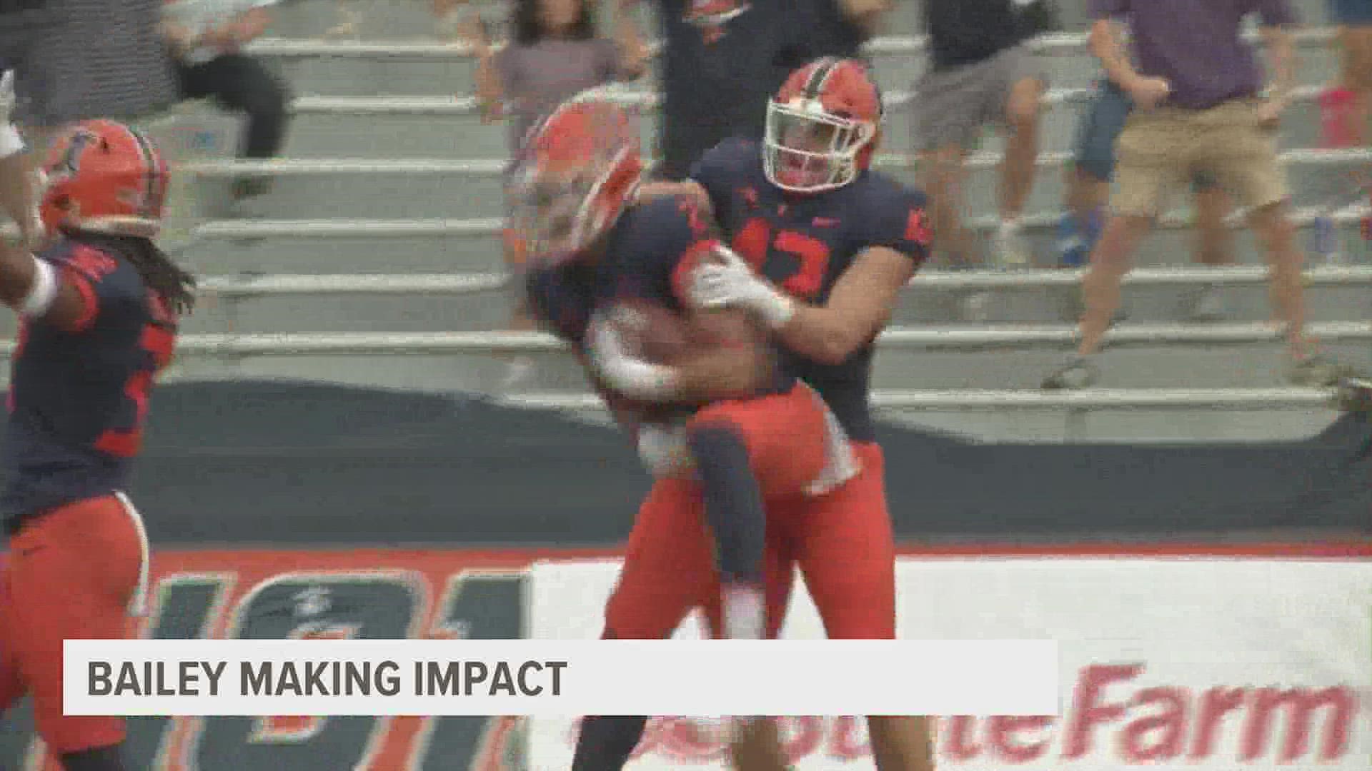 2022 Moline High School graduate Matthew Bailey is already making a name for himself as a playmaker for the Illinois Fighting Illini football team.