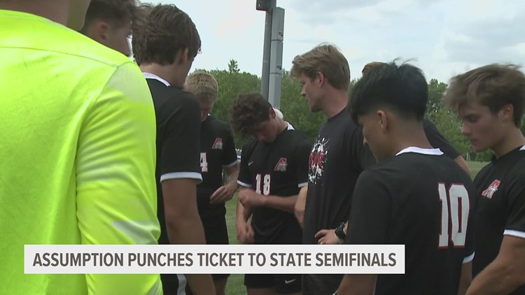 Assumption Boys Battle Perry in the Quarterfinals of Boys State Soccer