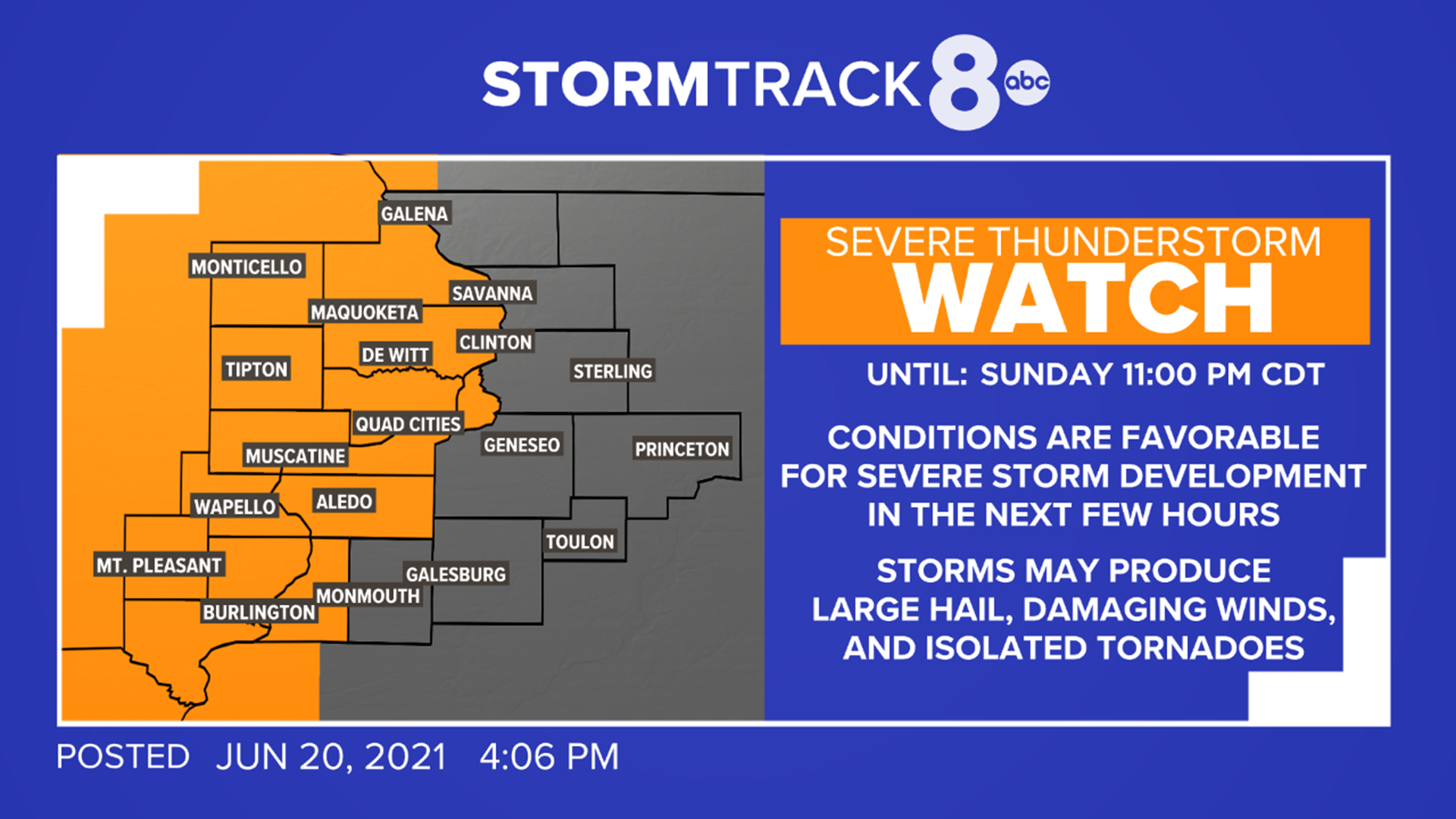 Severe weather in the Quad Cities, June 20