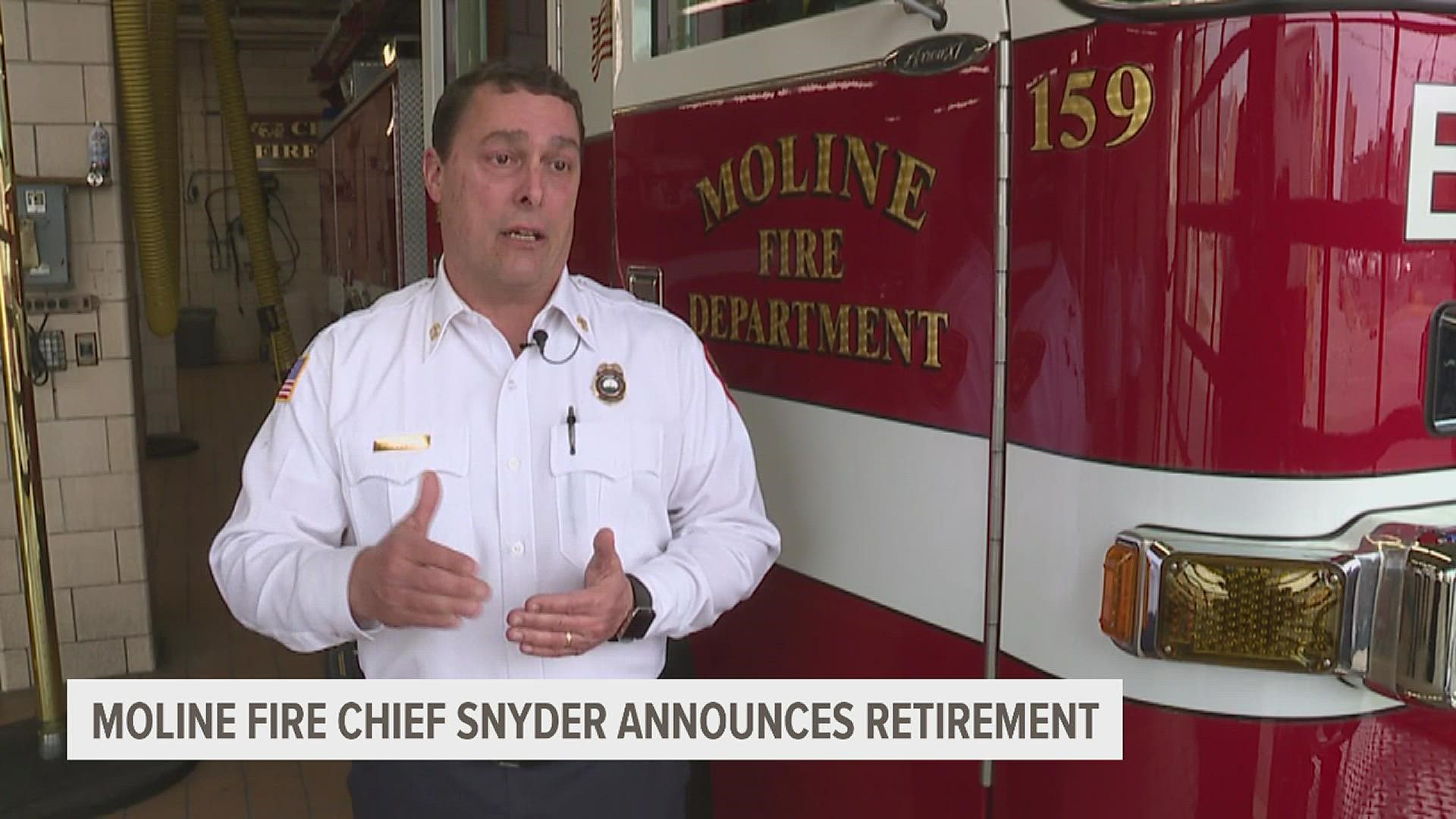 The head of the Moline Fire Department will be retiring at the end of August, to be replaced by his Deputy Chief.