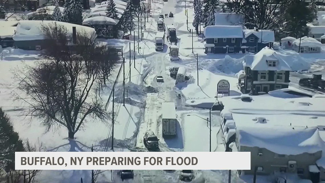 Buffalo, New York prepares for flooding as historical snowfall melts ...