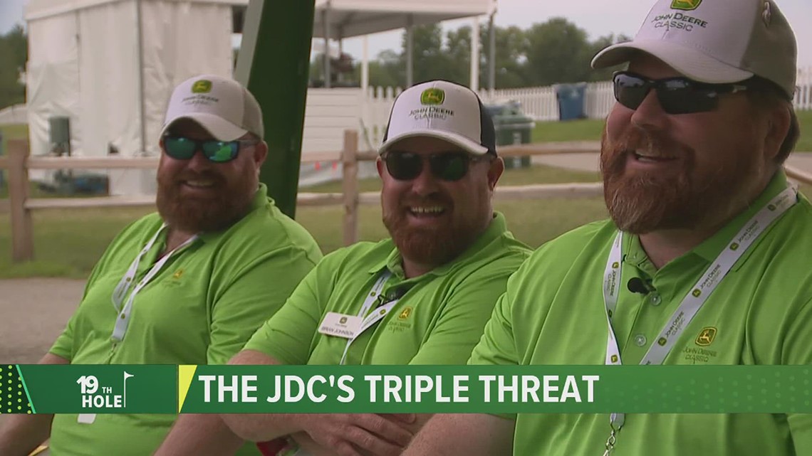 WATCH: Meet the twins, turned unofficial triplets, volunteering at the John Deere Classic