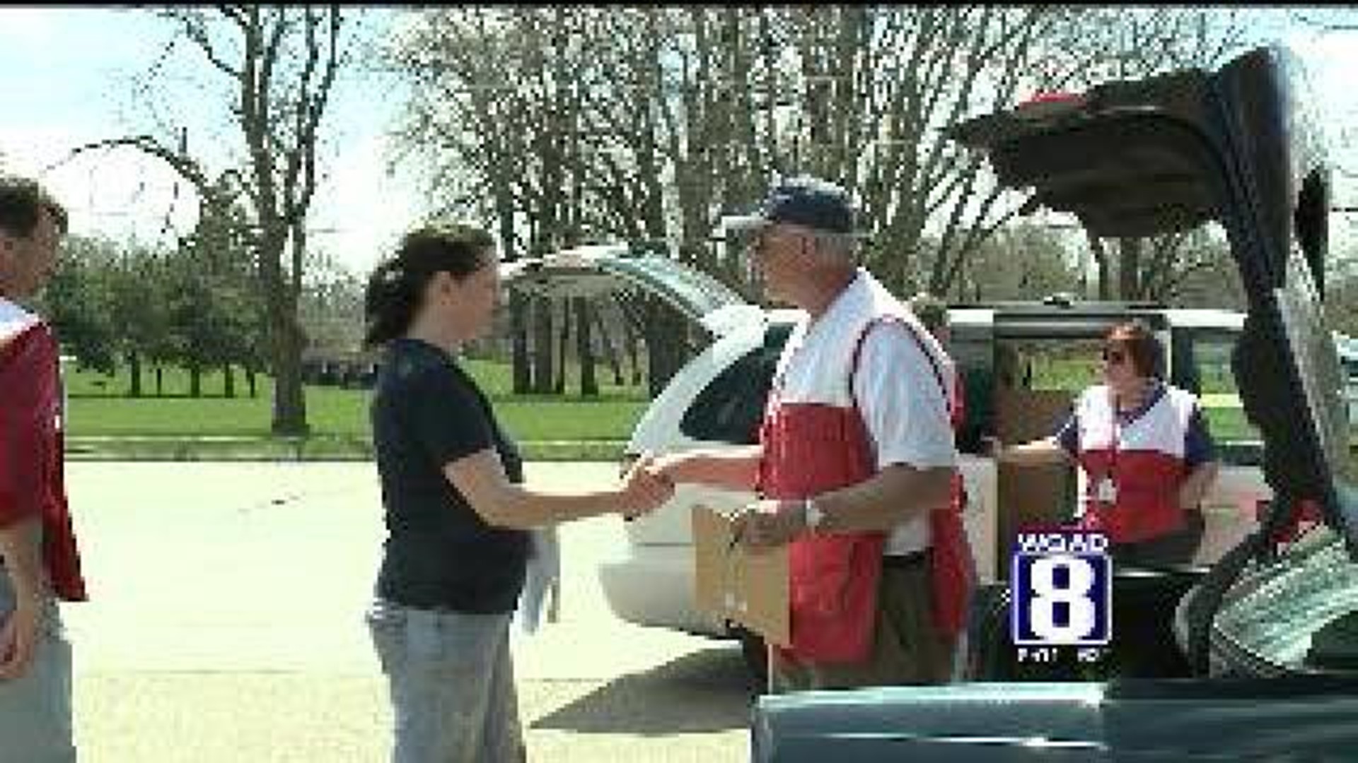 Red Cross distributes cleaning supplies