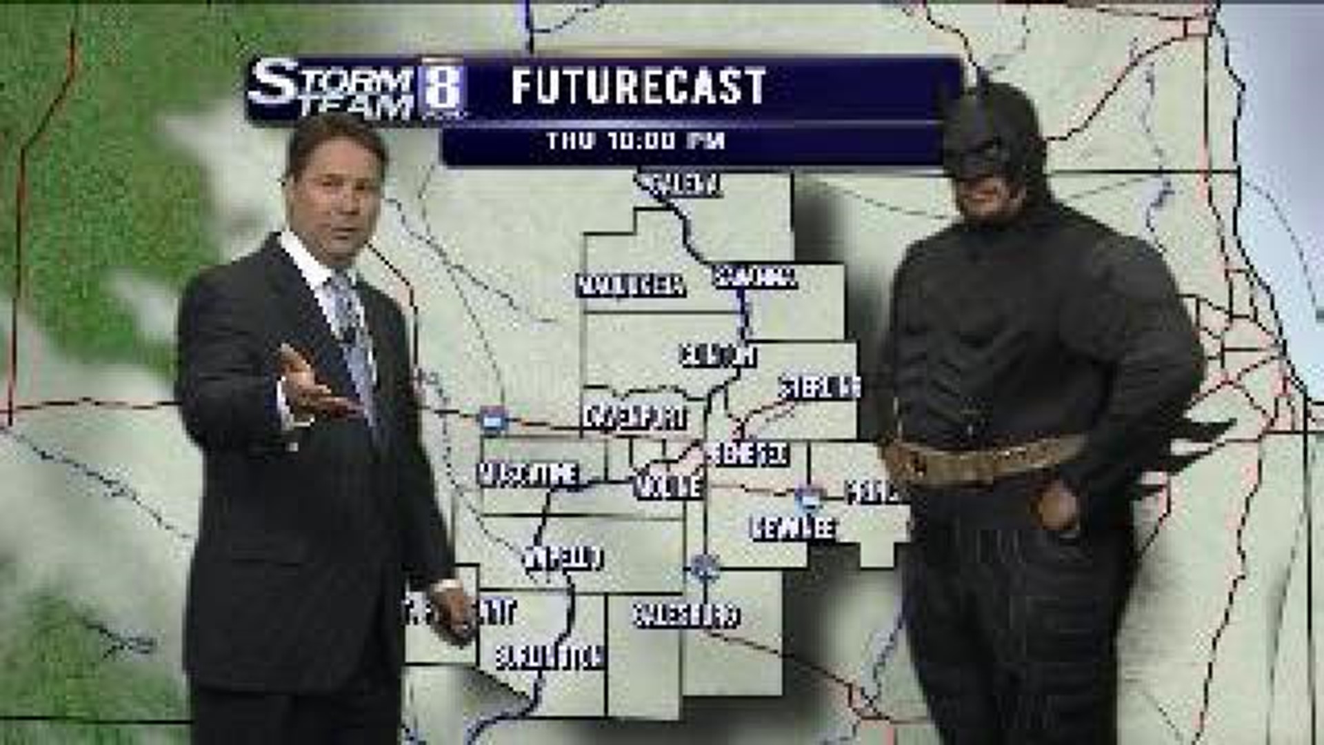Batman does the weather