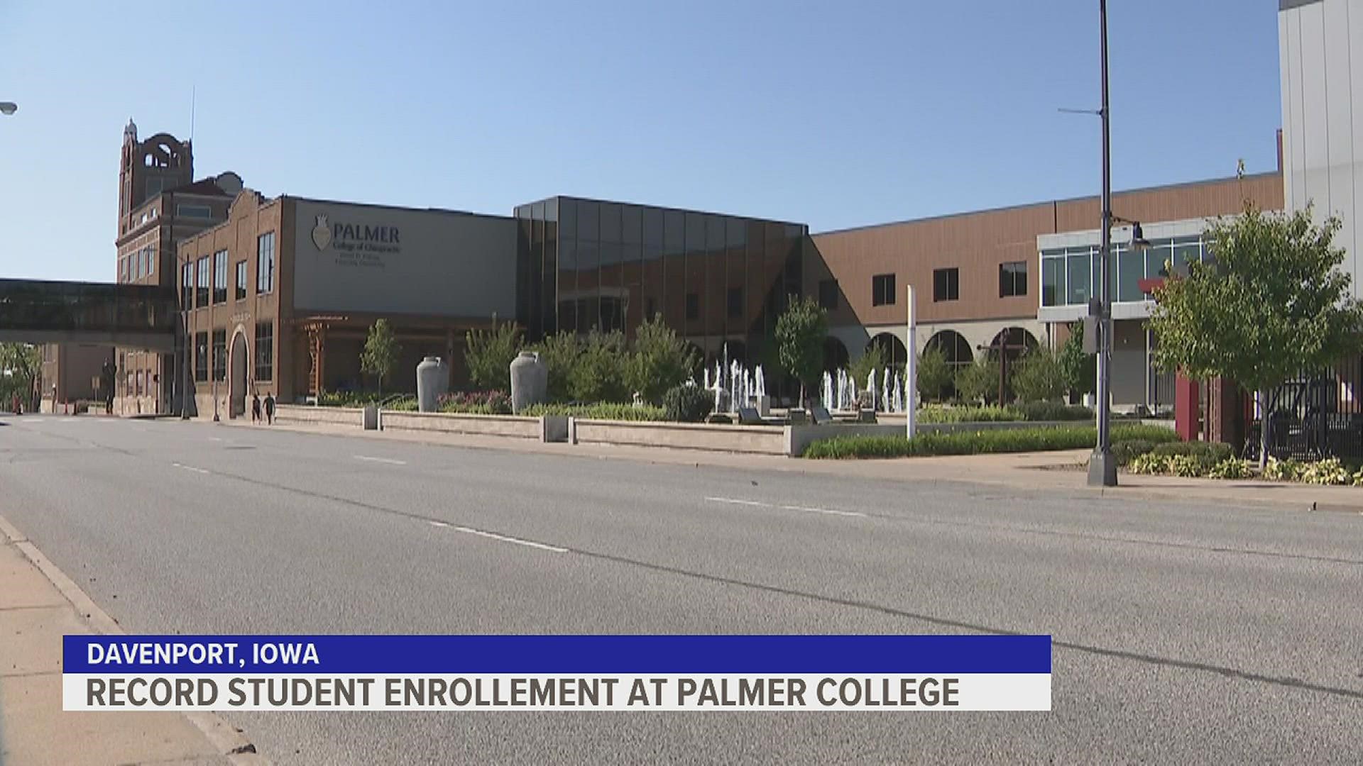 More than 2,100 students are currently enrolled at Palmer's three locations across the country, with Davenport's campus seeing its highest turnout in years.