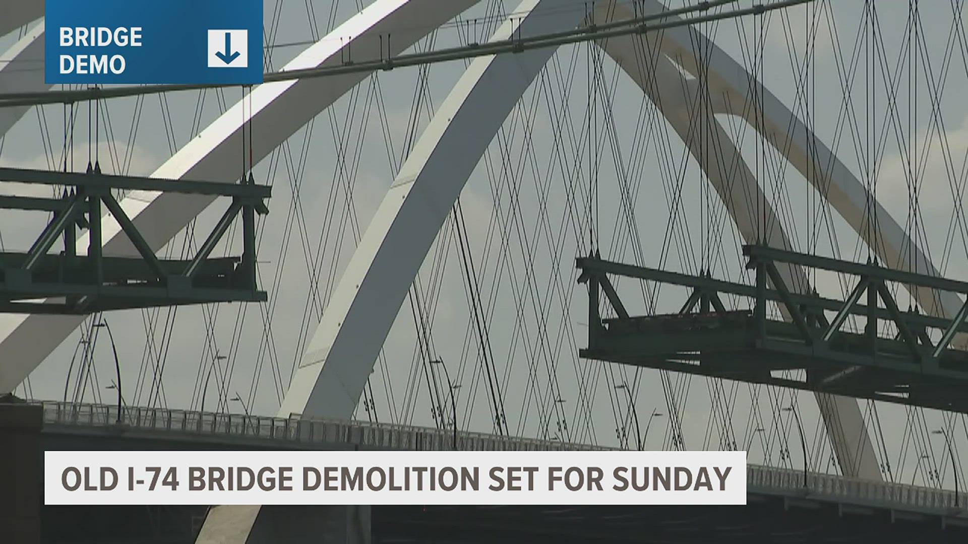 Demolition is set to take place as early as 7 a.m. on Sunday. Bridge and river traffic will be affected.