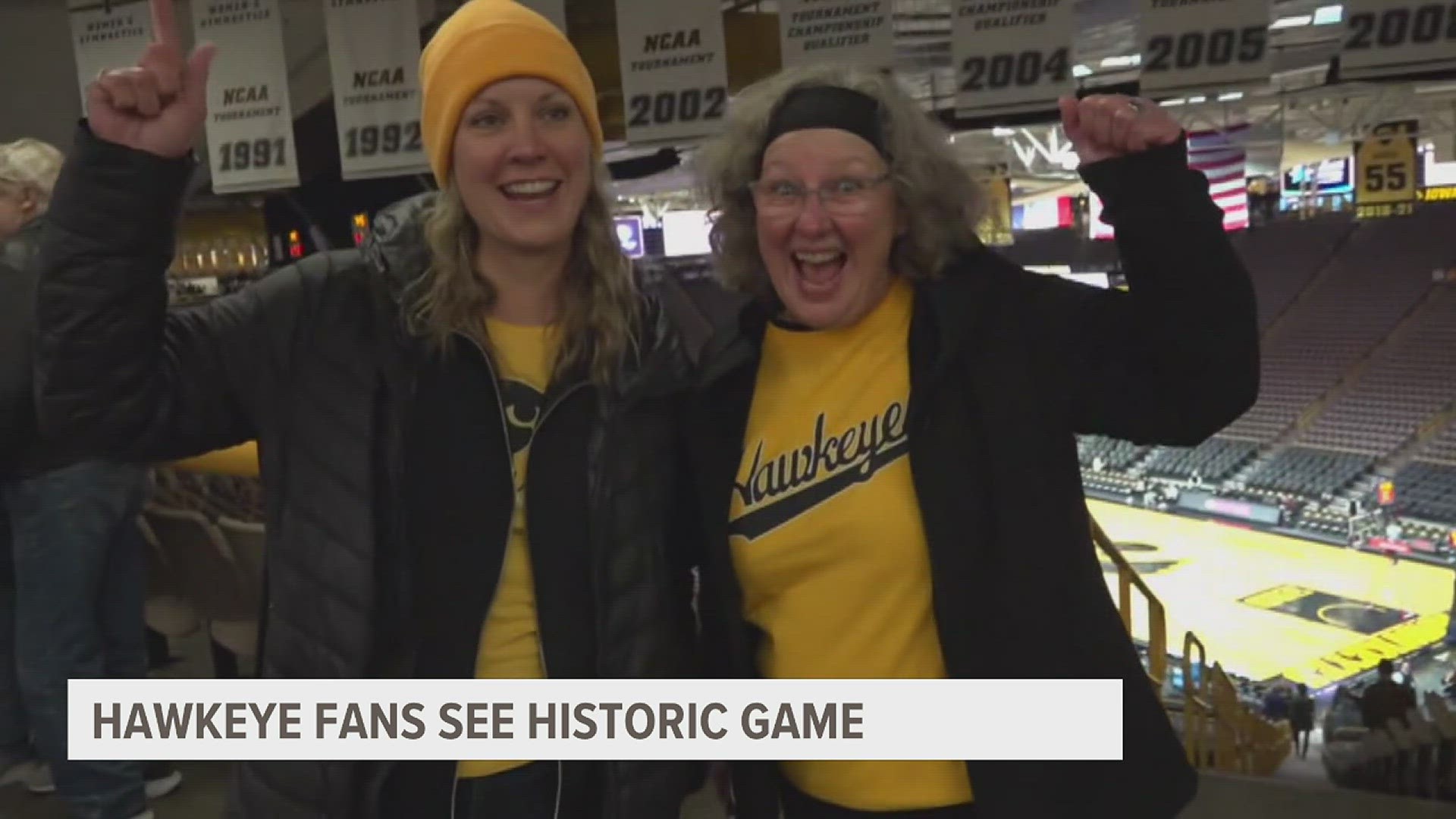 Fans traveled to Iowa City to watch Caitlin Clark break the NCAA women's scoring record.