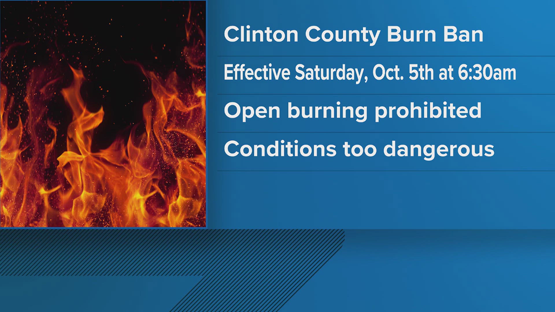 The ban goes into effect at 5:30 a.m. on Saturday, Oct. 5.