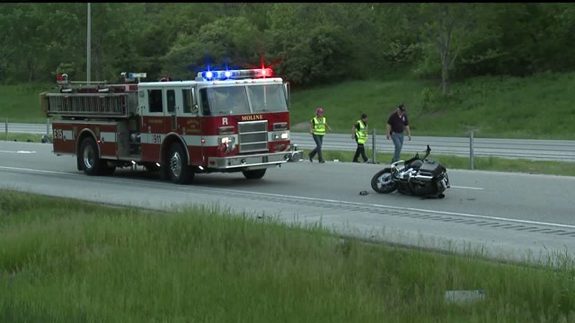 Two hurt in I-74 motorcycle crash