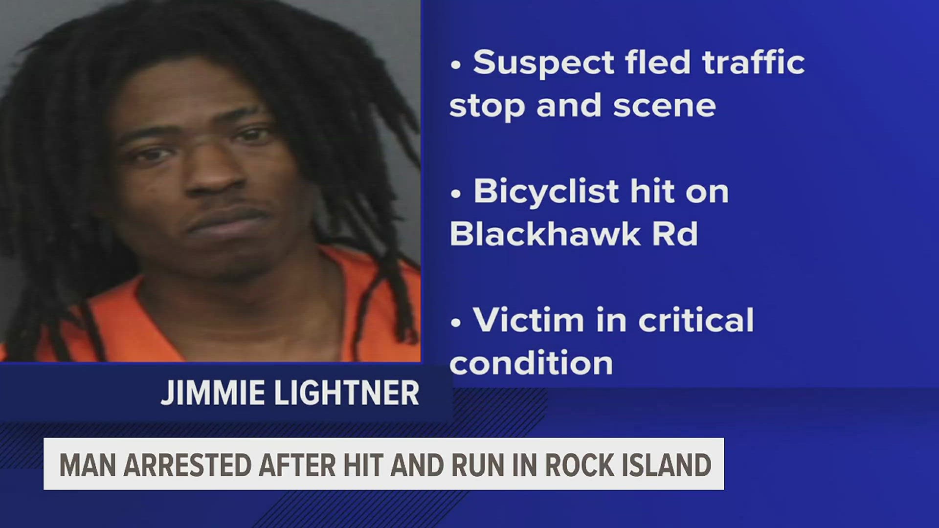 Officials say the suspect fled a traffic stop Wednesday evening at a high speed when he hit a bicyclist and then fled the scene of the accident.